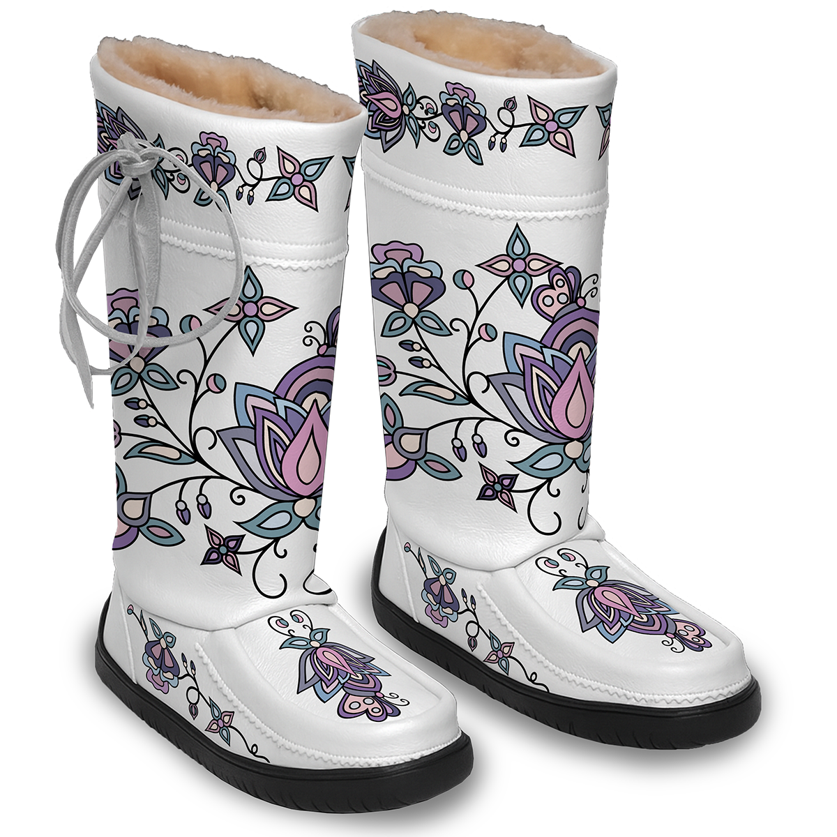 Northern Ember Black Real Leather MocLux Tall