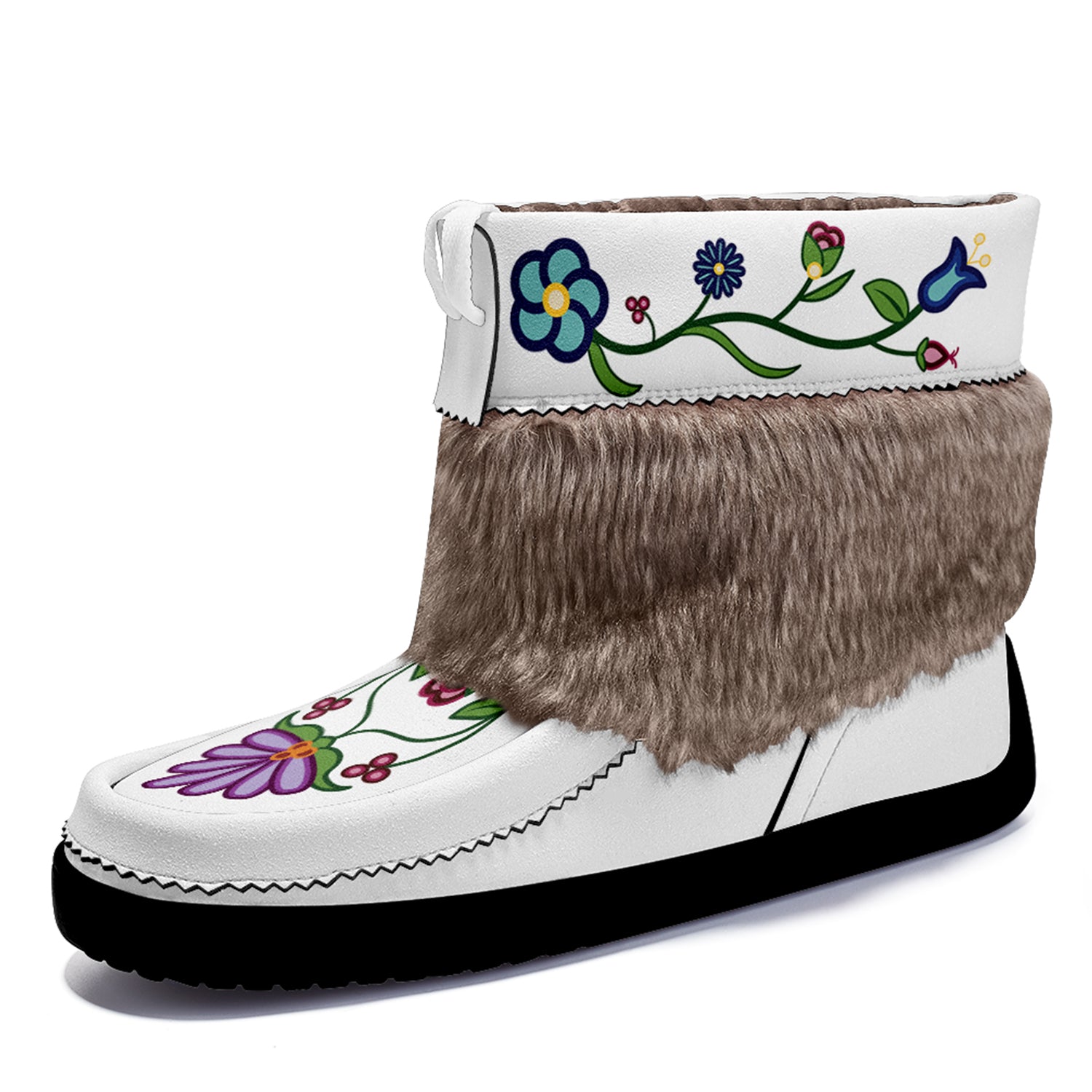 Winter Fire Leather MocLux Short Style with Fur