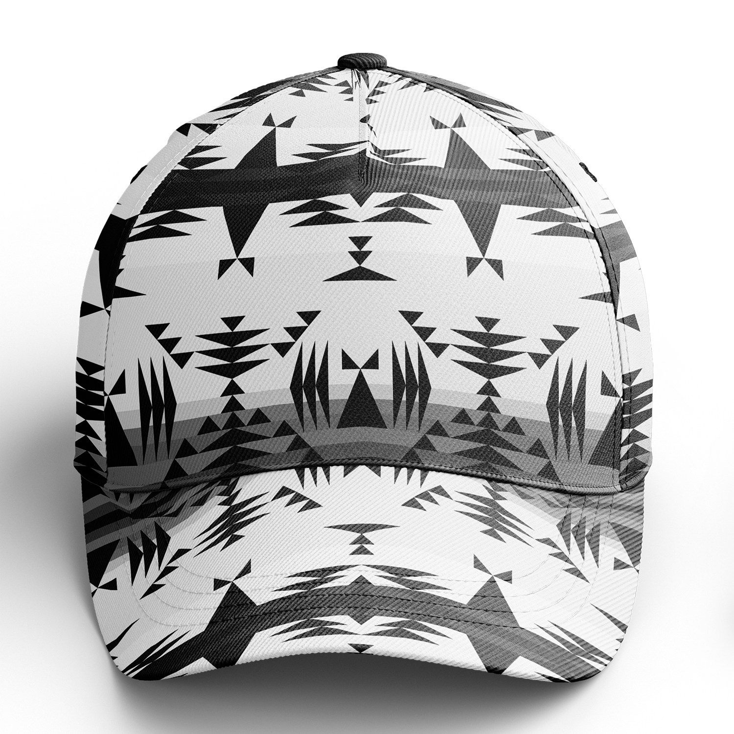 Between the Mountains White and Black Snapback Hat