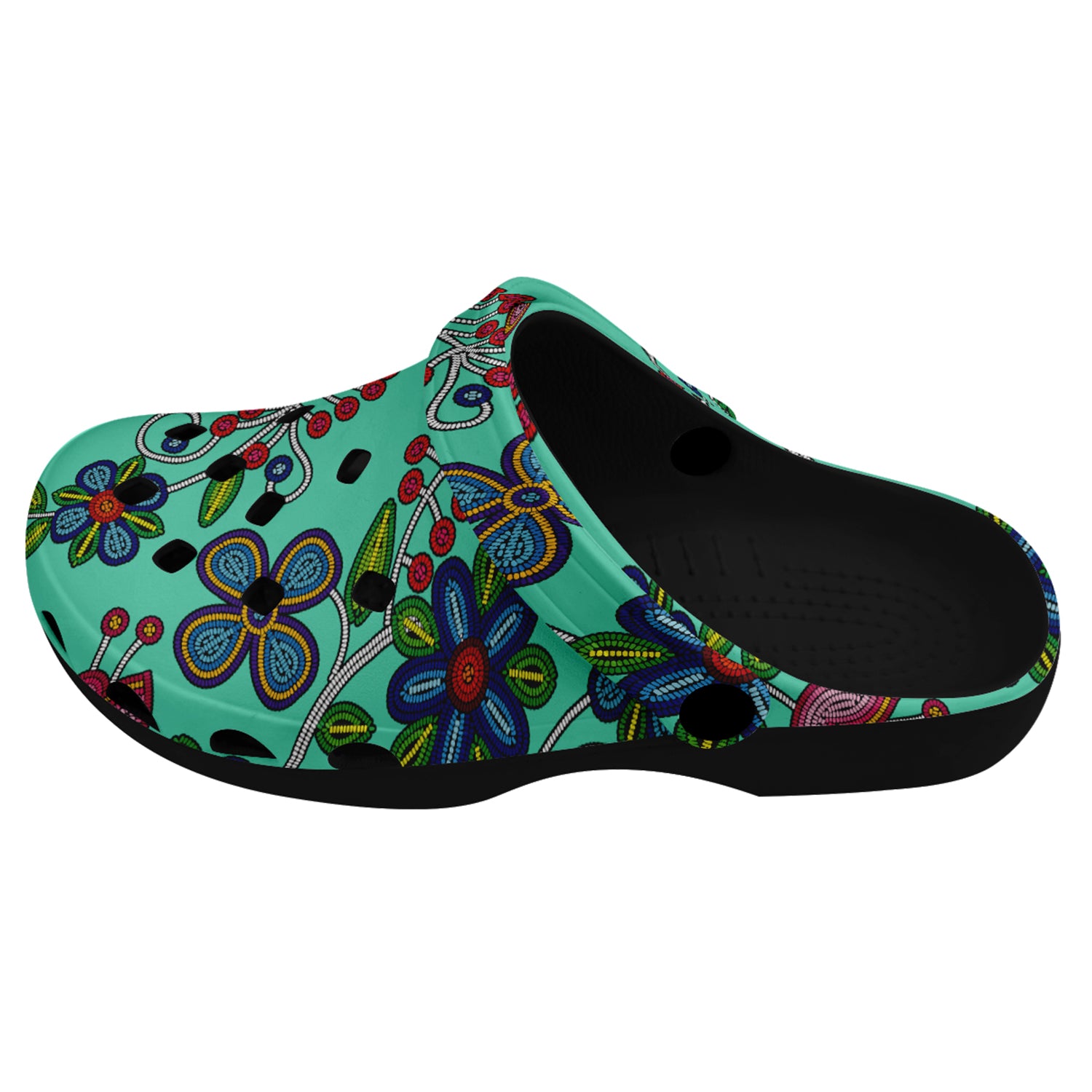 Midnight Garden Turquoise Muddies Unisex Clog Shoes
