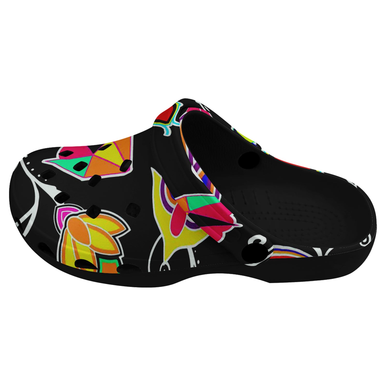 Indigenous Paisley Black Muddies Unisex Clog Shoes