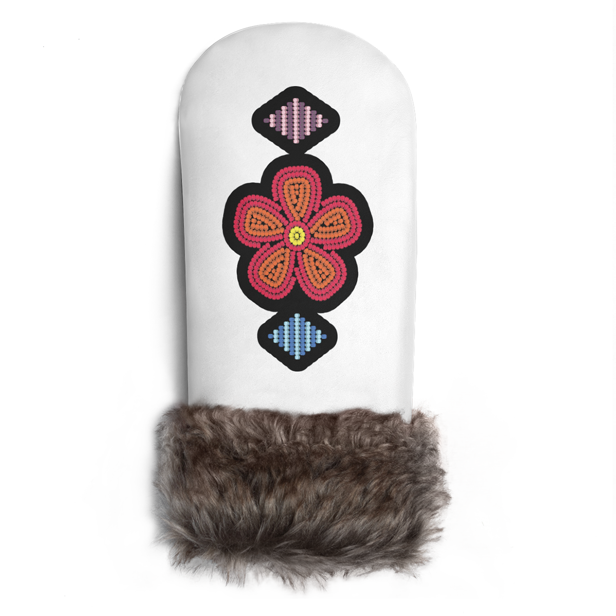 Flower Beadwork People Mittens