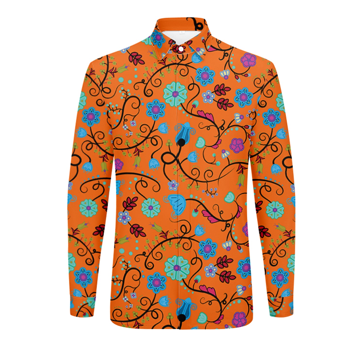 Nipin Blossom Carrot Men's Long Sleeve Dress Shirt