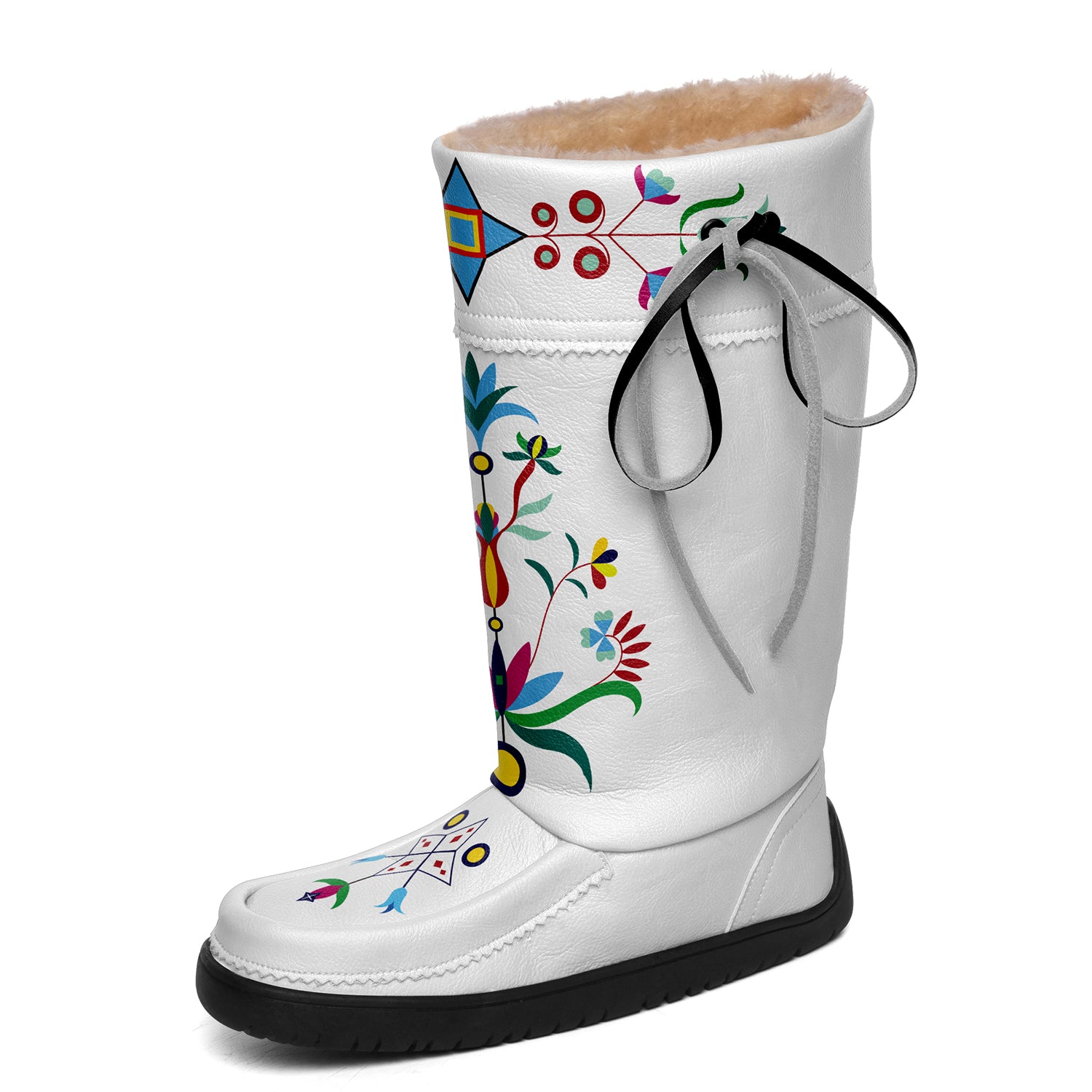 New Age Quill People Real White Leather MocLux