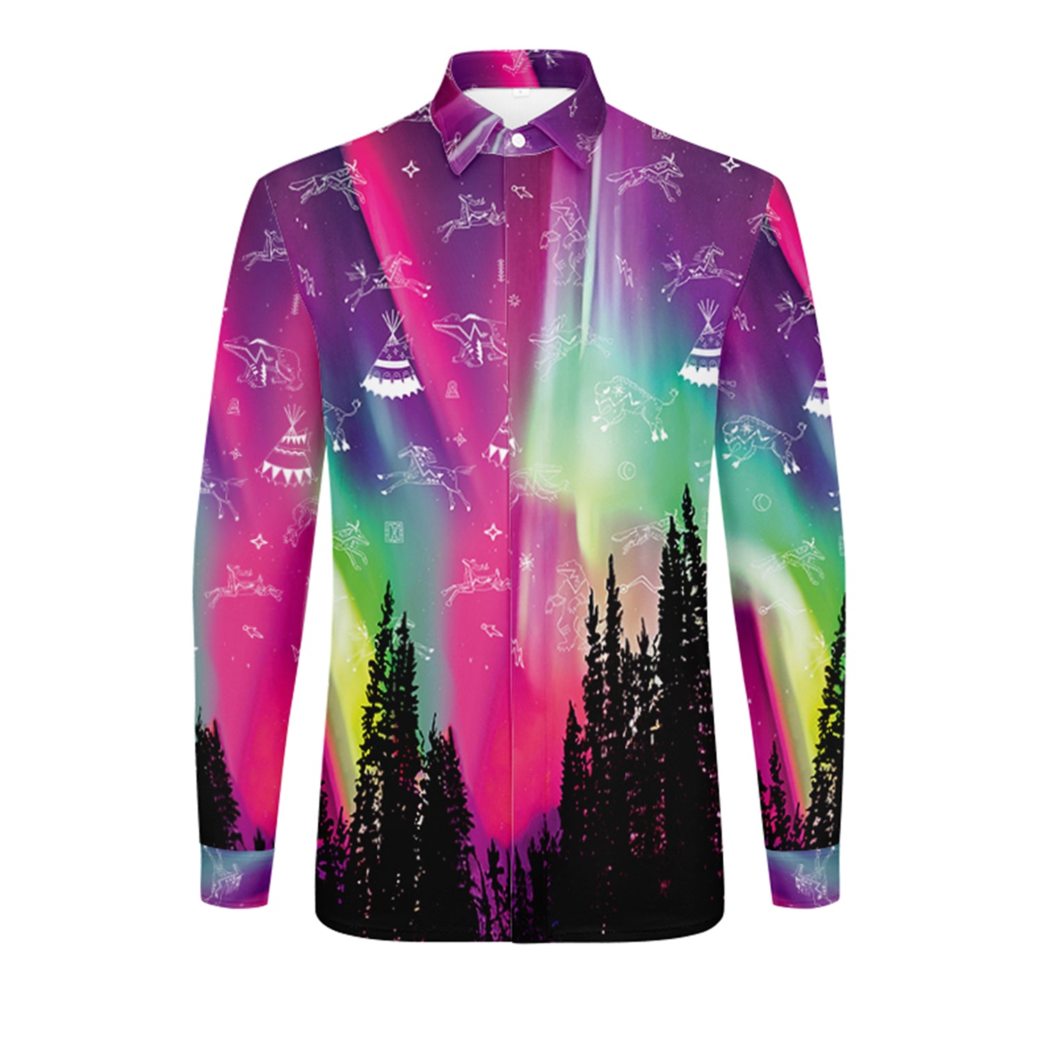 Aurora Medicine Animals 3 Men's Long Sleeve Dress Shirt