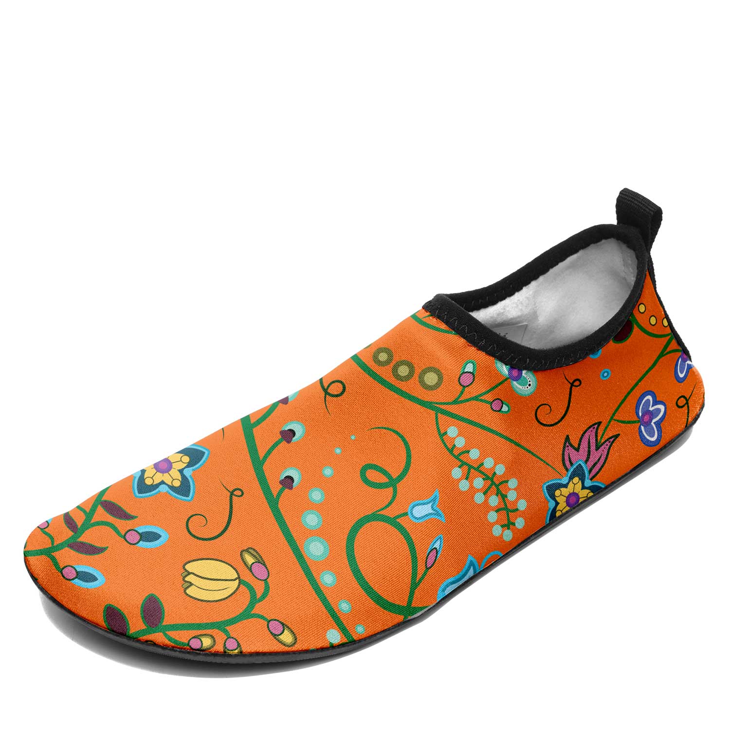 Geometric Floral Spring Vanilla Sockamoccs Kid's Sockamoccs Slip On Shoes