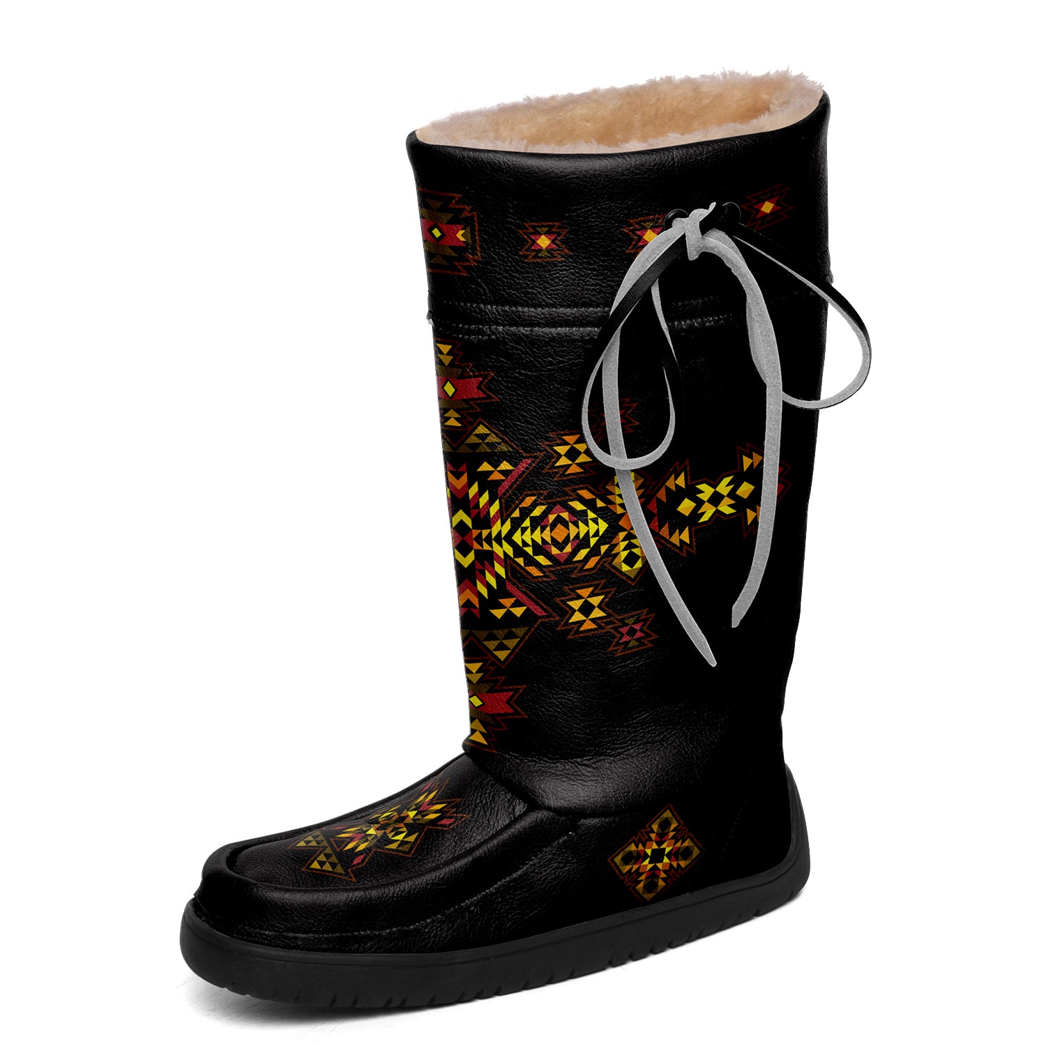 Desert Fire Black Real Leather MocLux