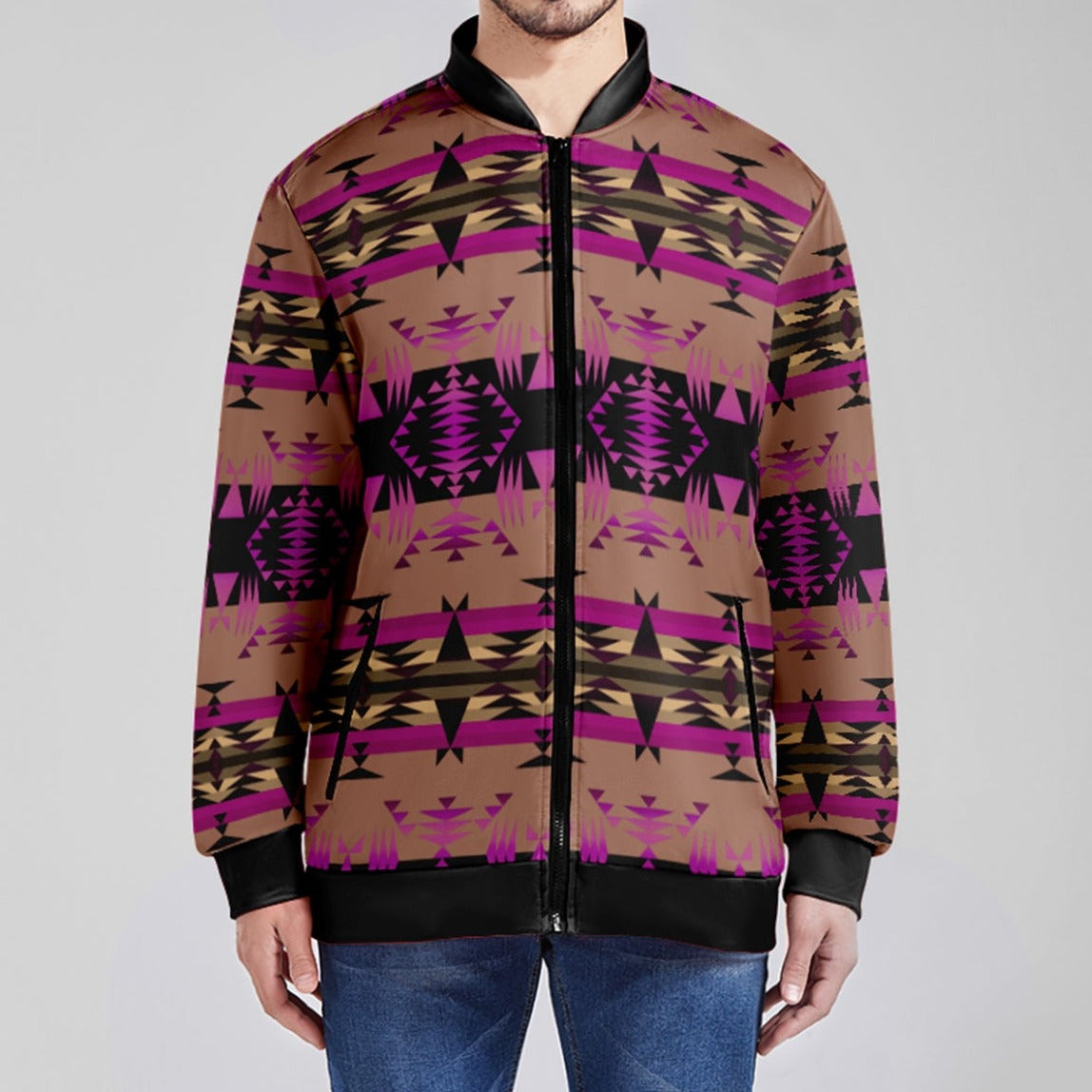 Between the Mountains Berry Youth Zippered Collared Lightweight Jacket