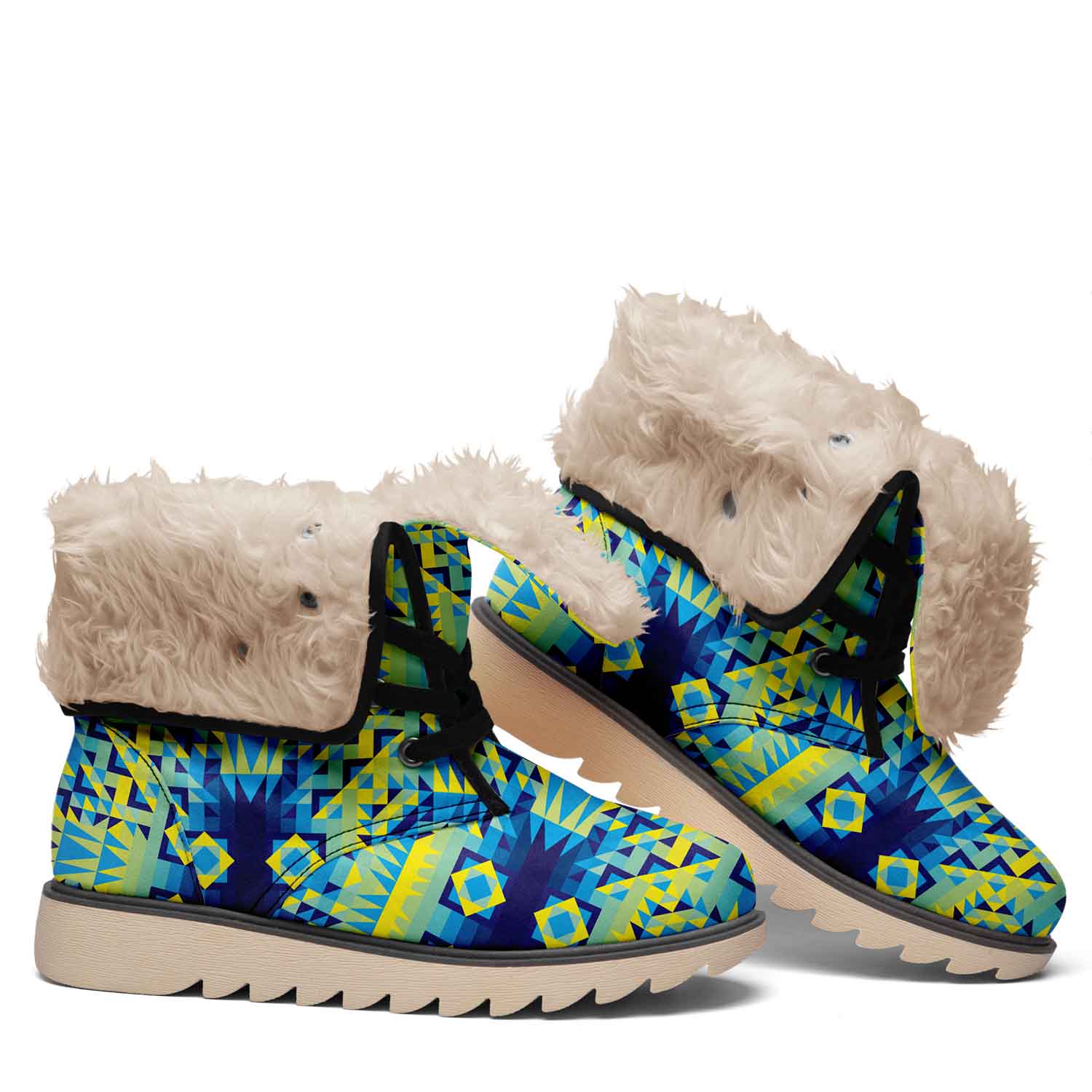 Kaleidoscope Jaune Bleu Polar Winter Boots