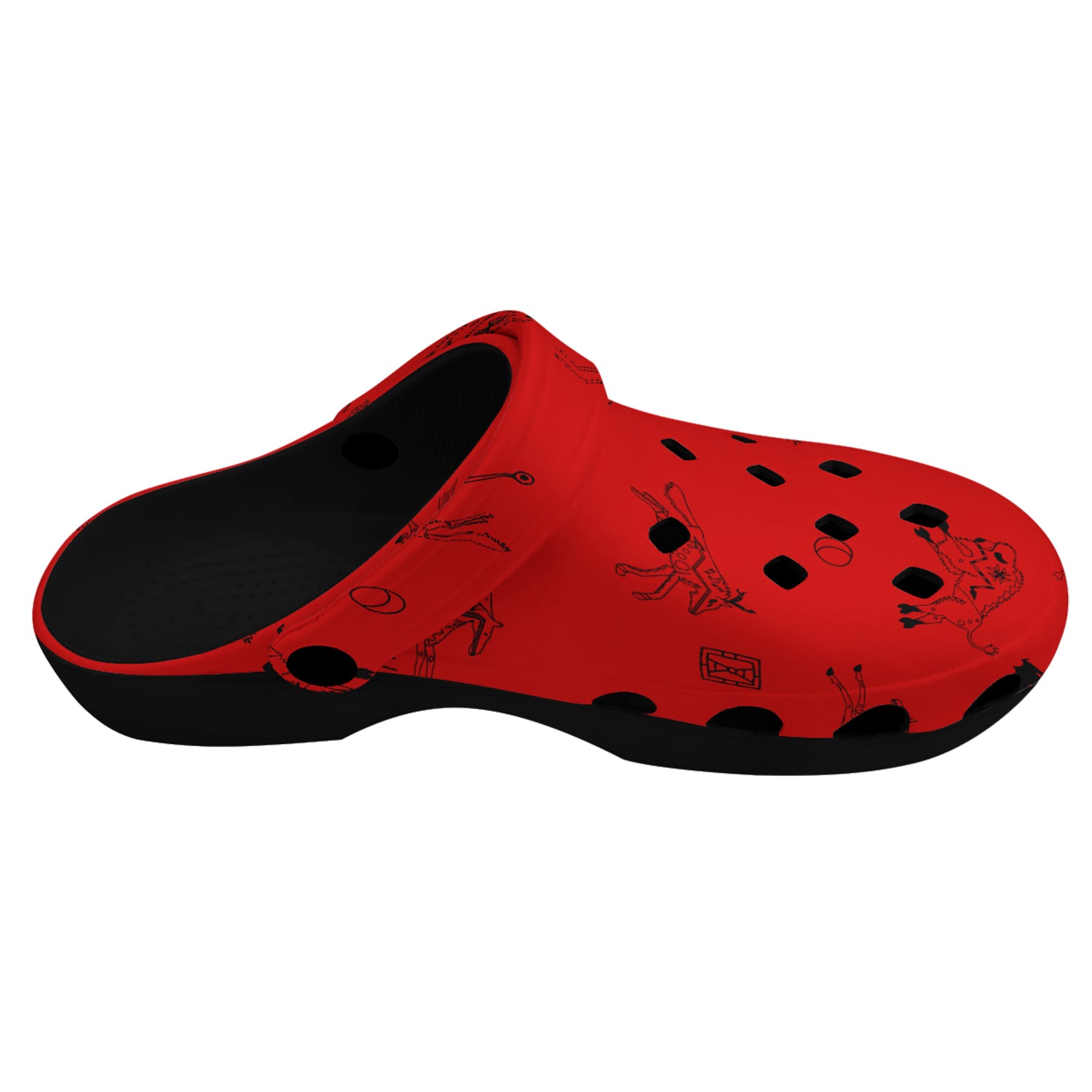 Ledger Dabbles Red Muddies Unisex Clog Shoes