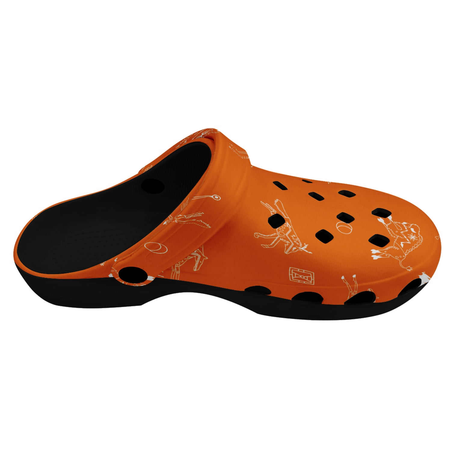 Ledger Dabbles Orange Muddies Unisex Clog Shoes