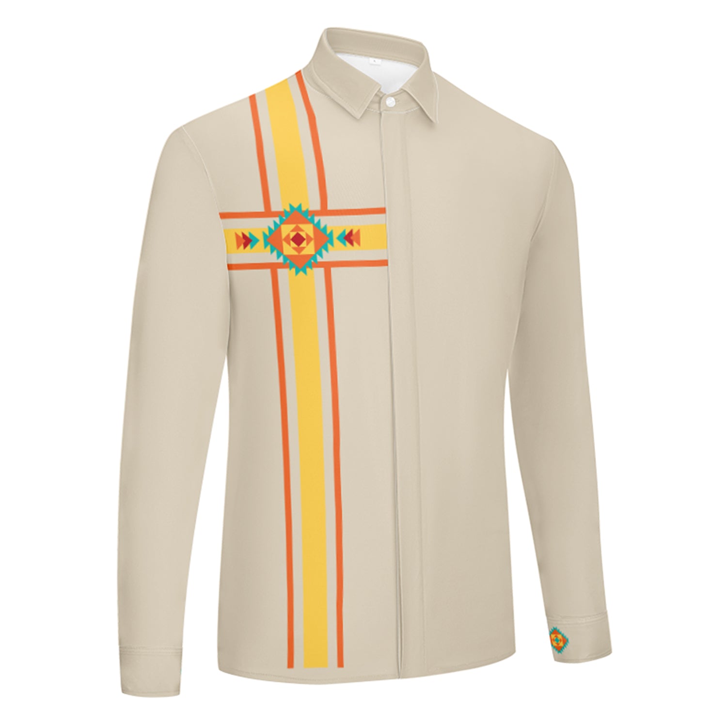 Four Directions Crossroad Men's Long Sleeve Dress Shirt