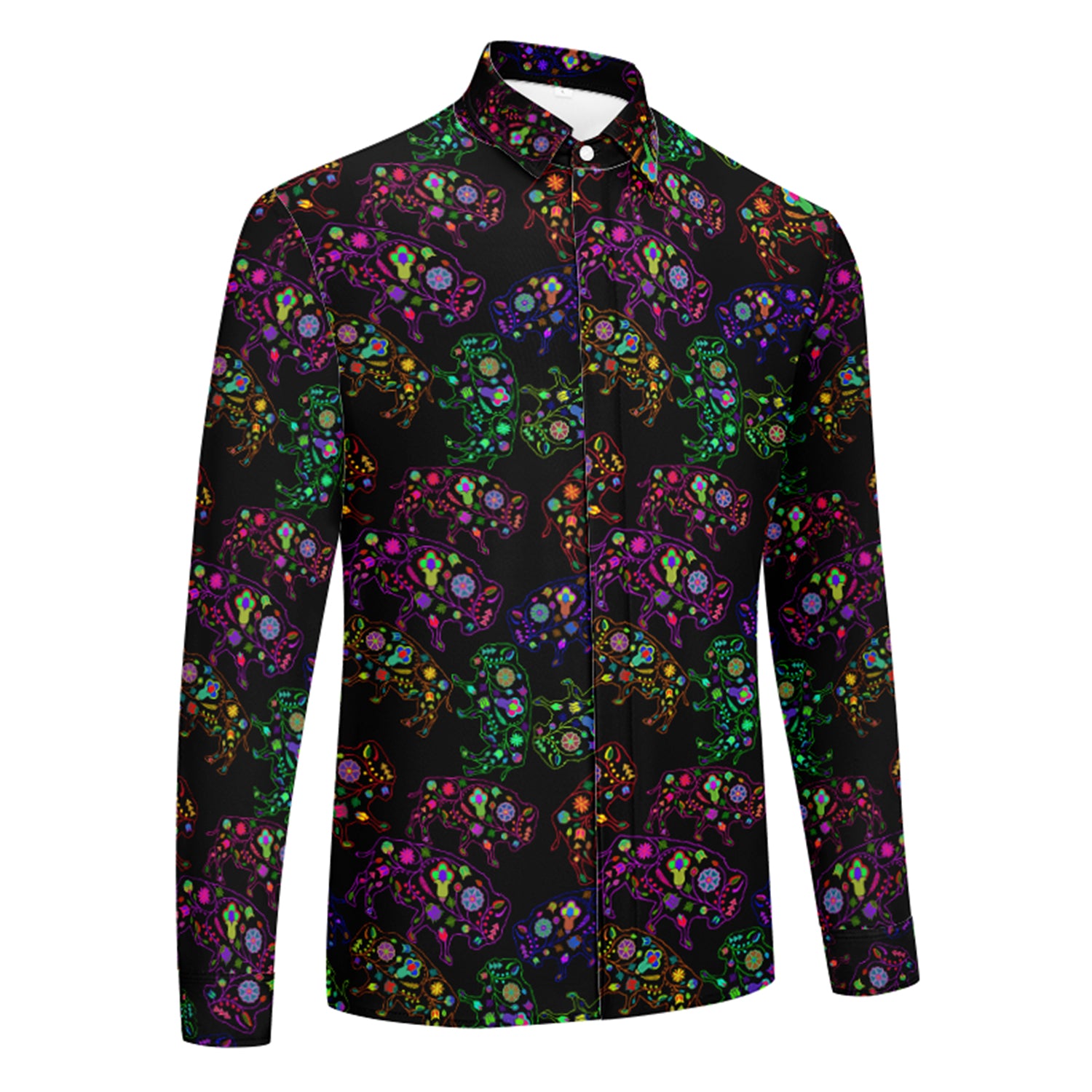 Floral Buffalo Men's Long Sleeve Dress Shirt