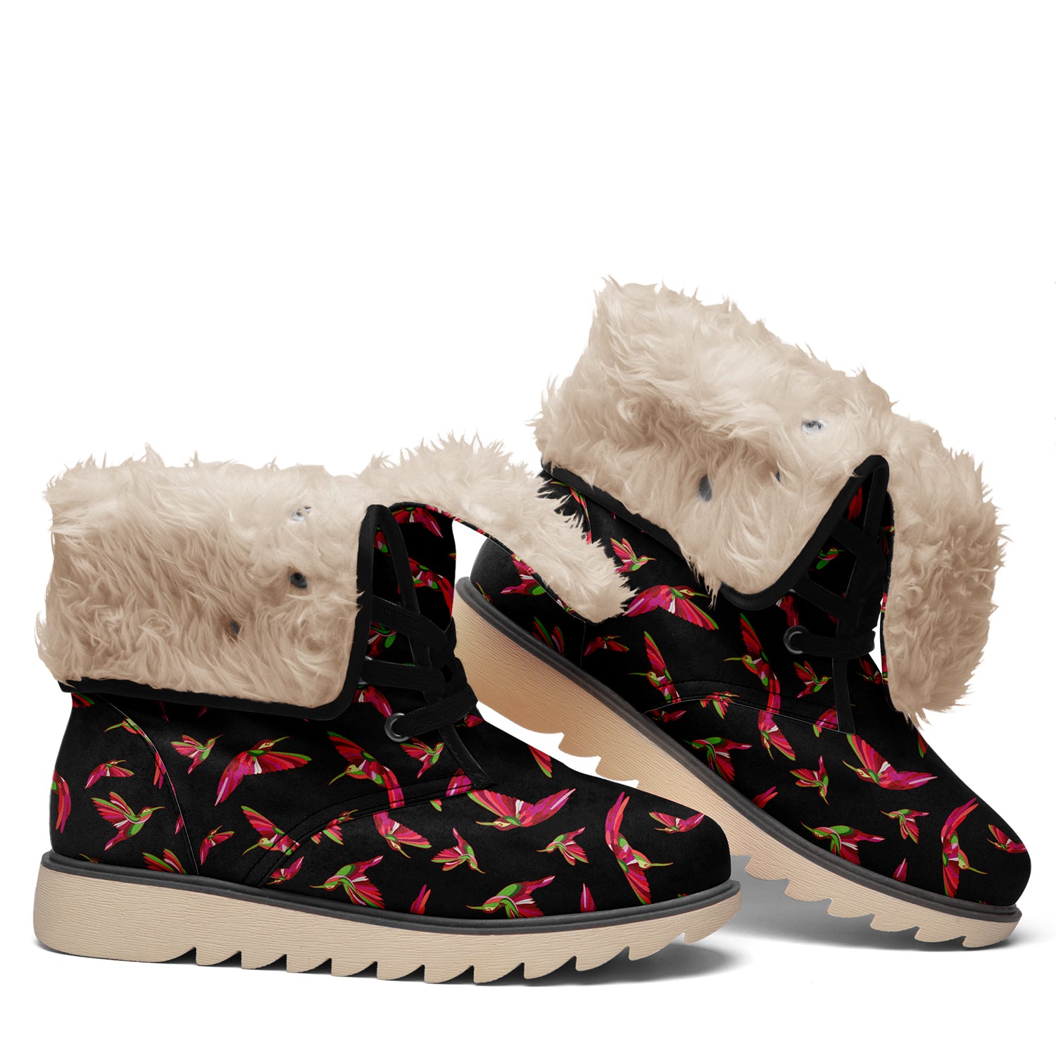 Red Swift Colourful Black Polar Winter Boots