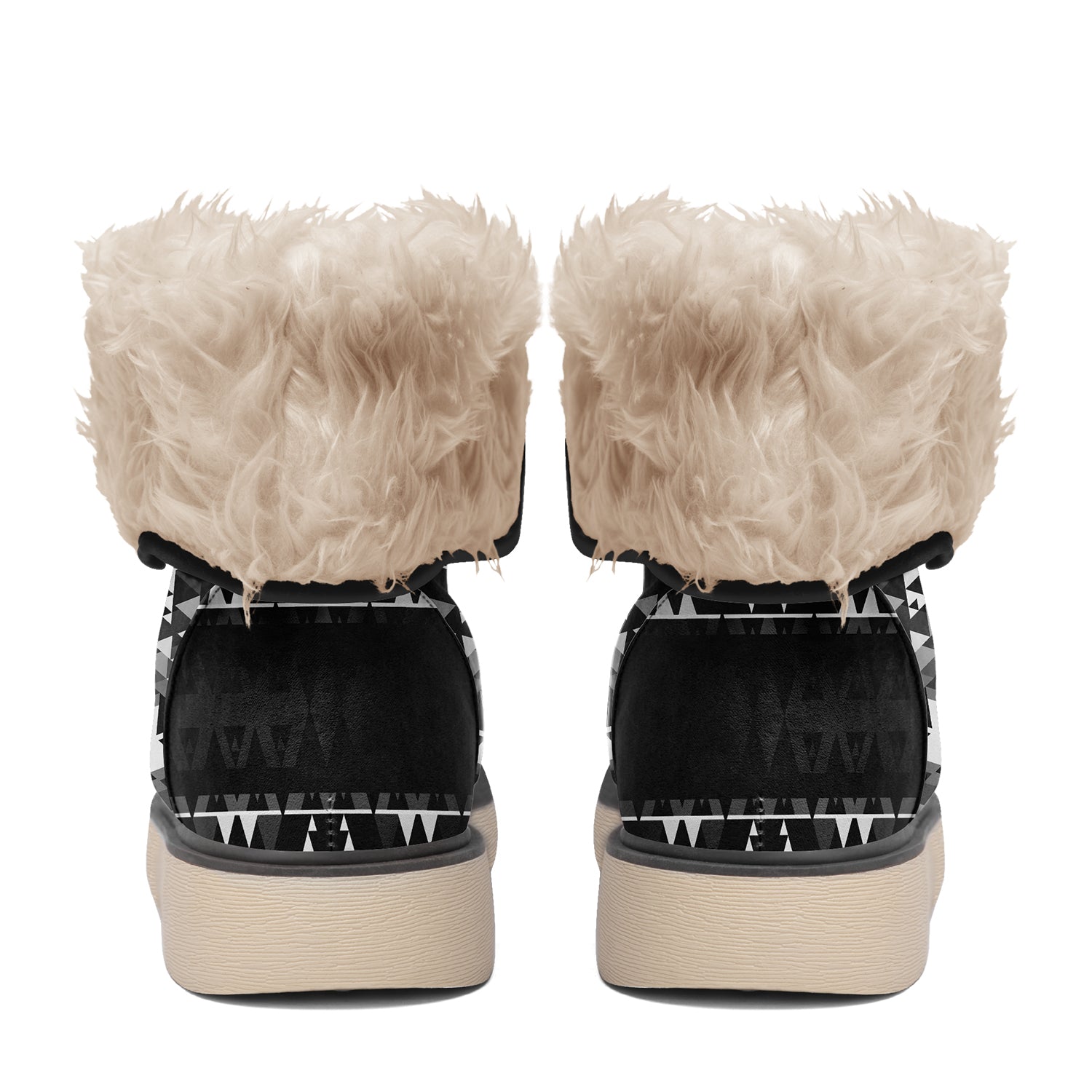 Writing on Stone Black and White Polar Winter Boots