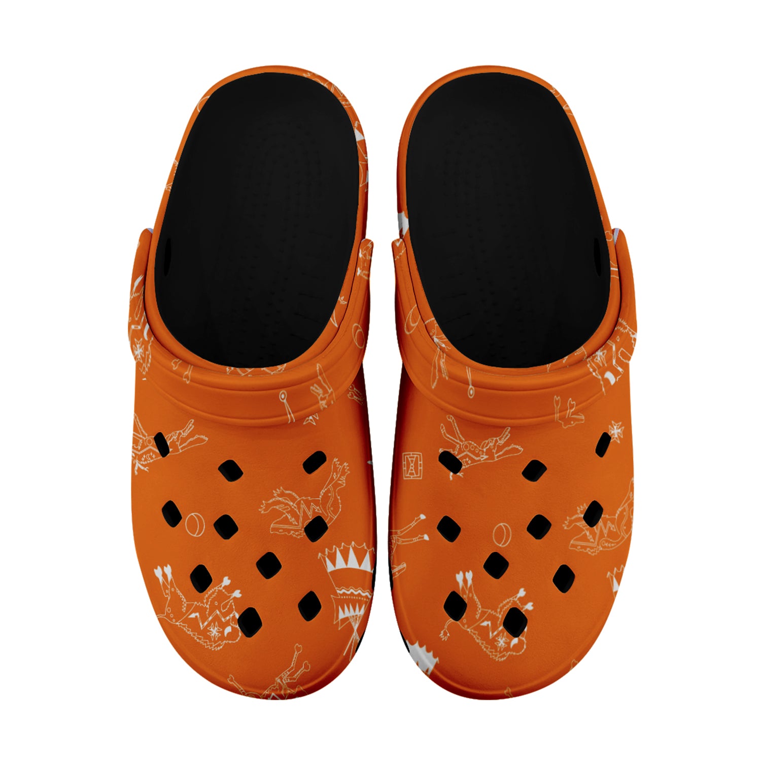 Ledger Dabbles Orange Muddies Unisex Clog Shoes