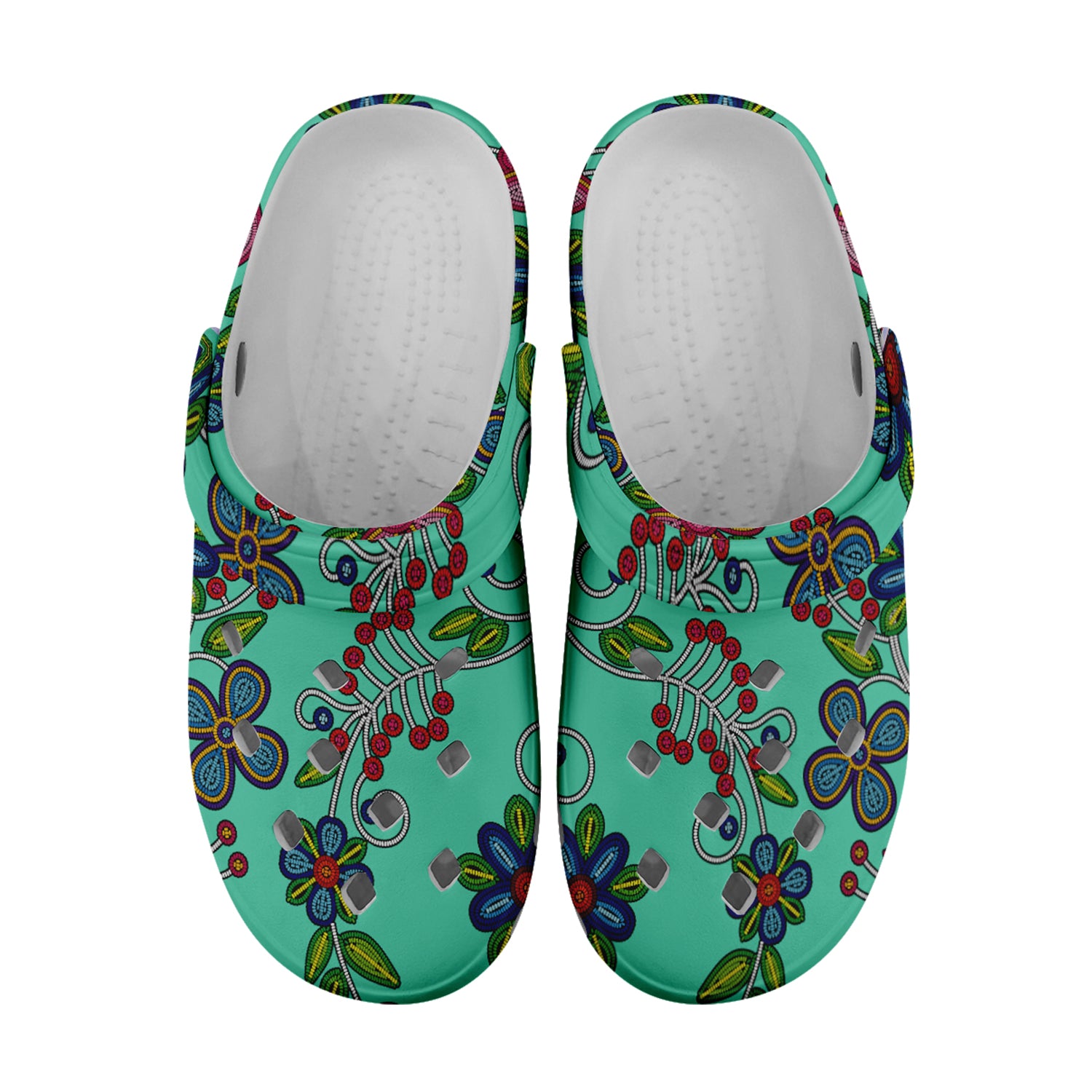 Midnight Garden Turquoise Muddies Unisex Clog Shoes