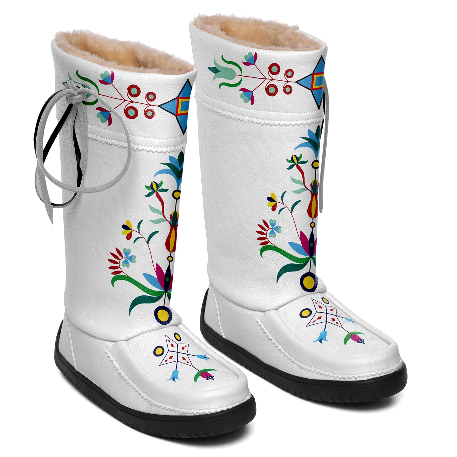 New Age Quill People Real White Leather MocLux