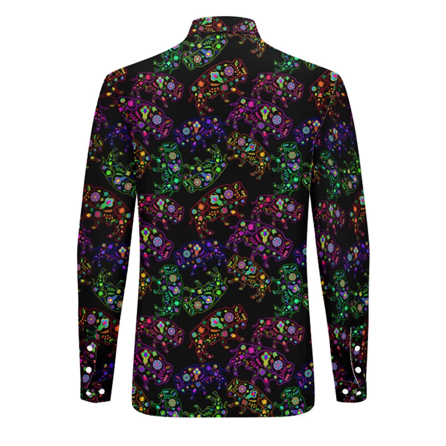 Floral Buffalo Men's Long Sleeve Dress Shirt