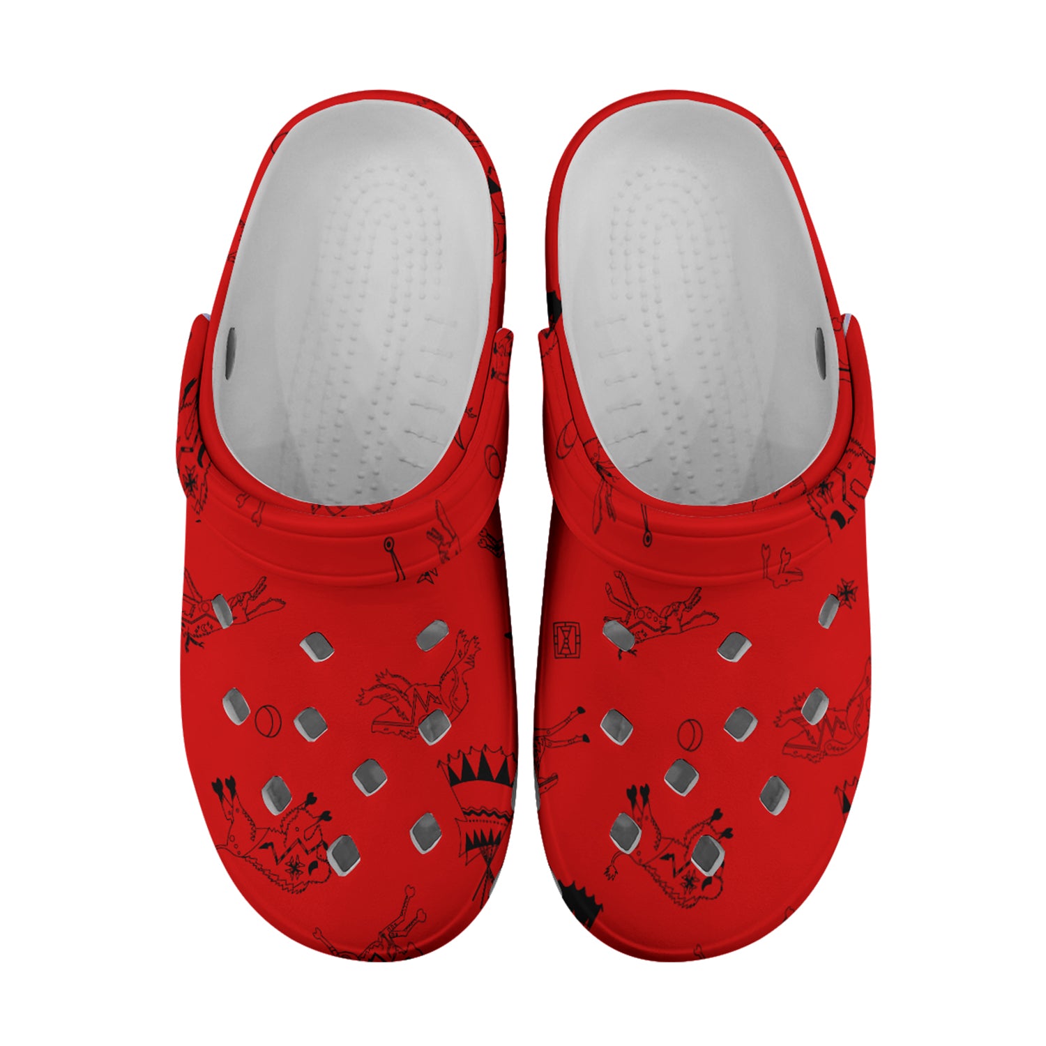 Ledger Dabbles Red Muddies Unisex Clog Shoes