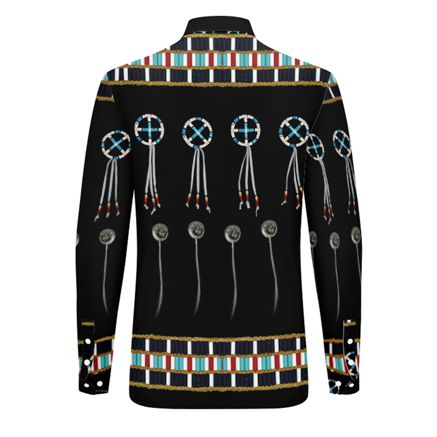 Beaded Bracelet Men's Long Sleeve Dress Shirt