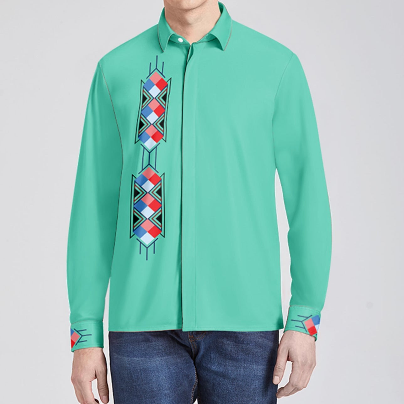 hidden button collar dress shirts Hidden Valley Men's Long Sleeve Dress Shirt Small