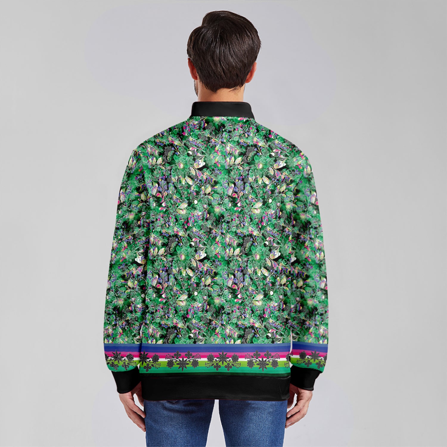 Culture in Nature Green Zippered Collared Lightweight Jacket