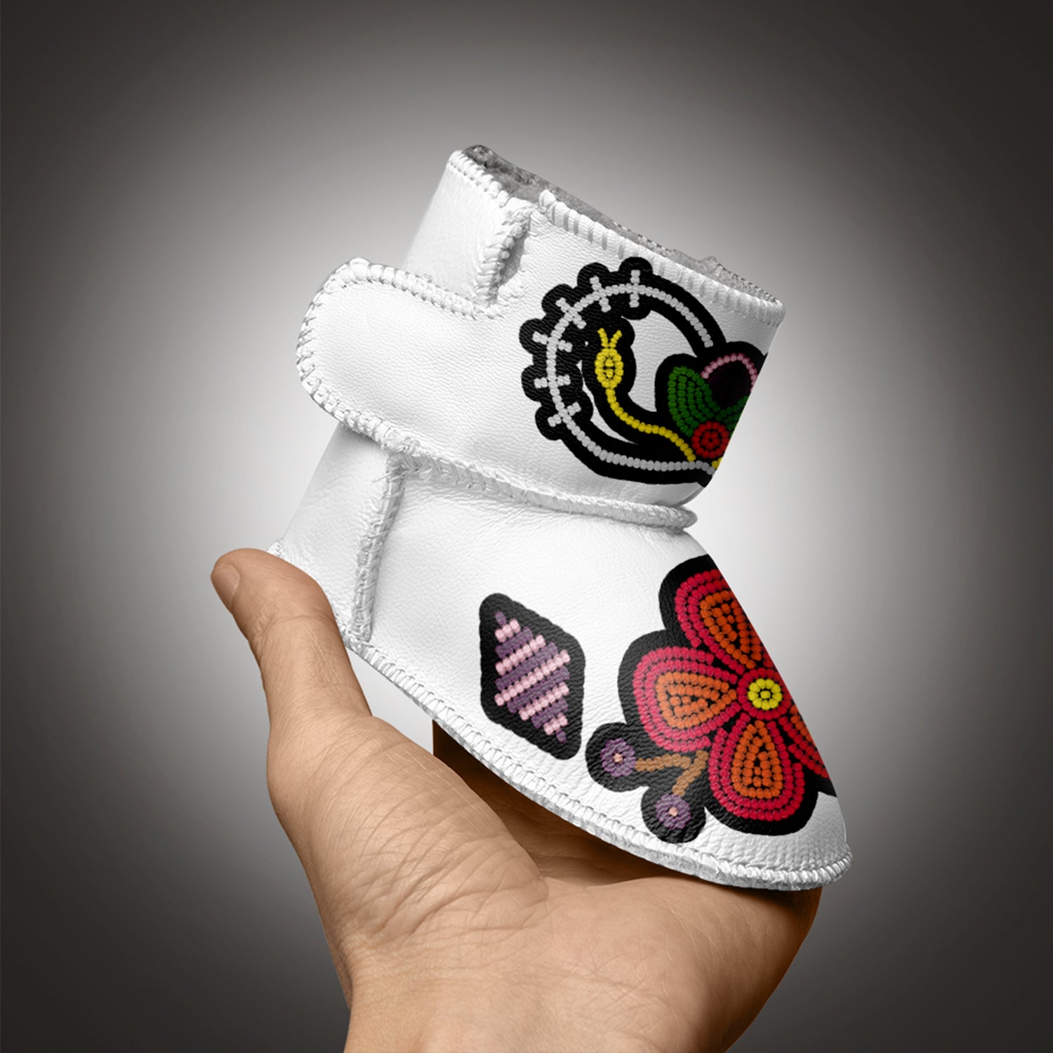 Floral Beadwork People Baby Boots