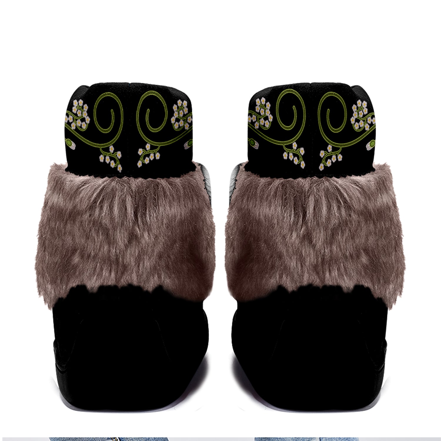 Wild Strength Black Leather MocLux Short Style with Fur