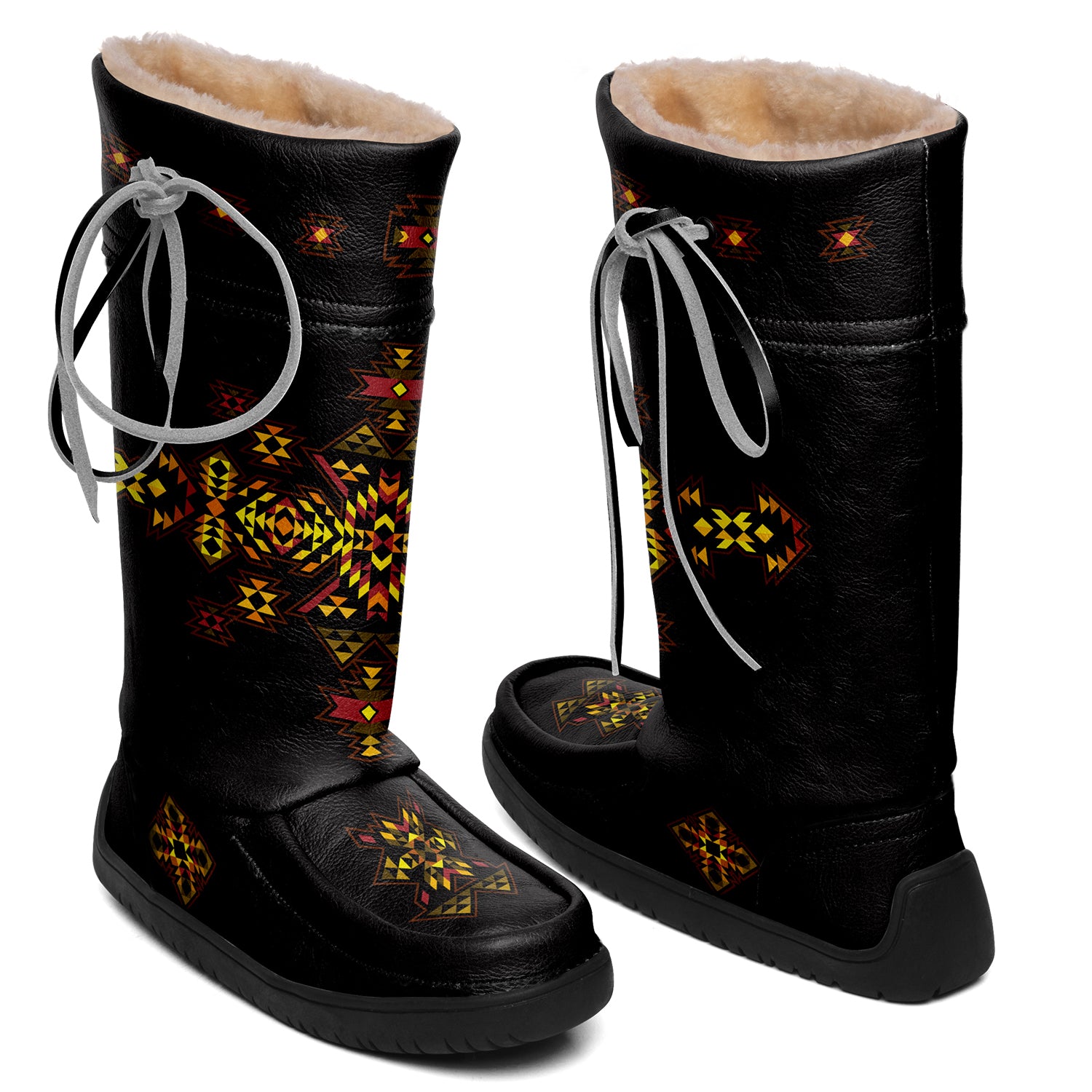 Desert Fire Black Real Leather MocLux
