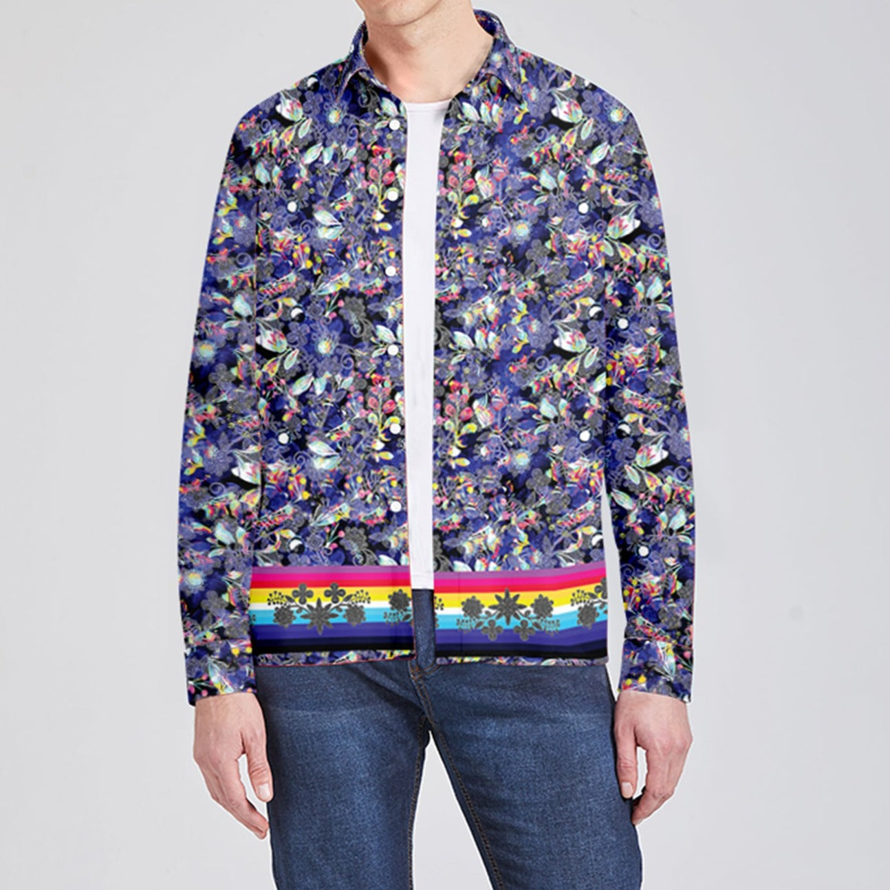 Culture in Nature Blue Men's Long Sleeve Dress Shirt