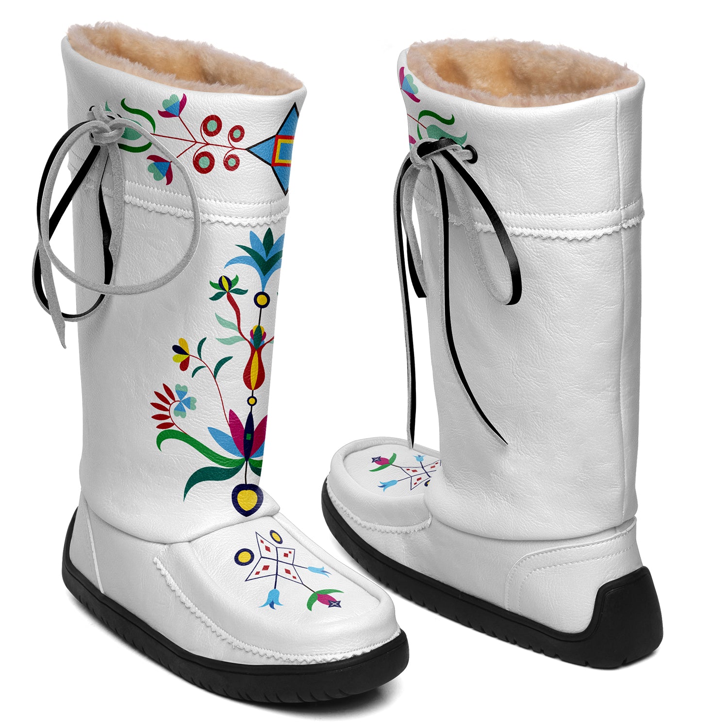 New Age Quill People Real White Leather MocLux
