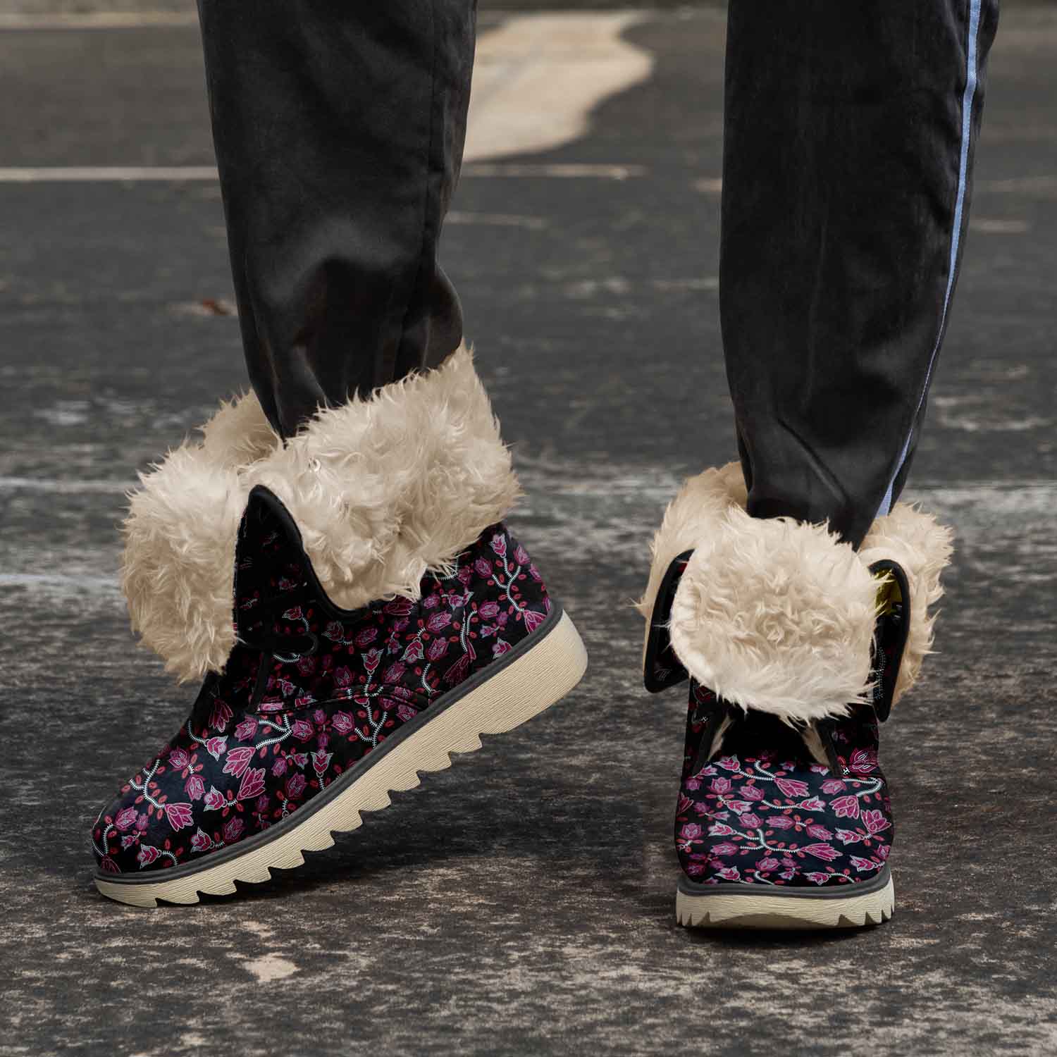 Beaded Pink Polar Winter Boots
