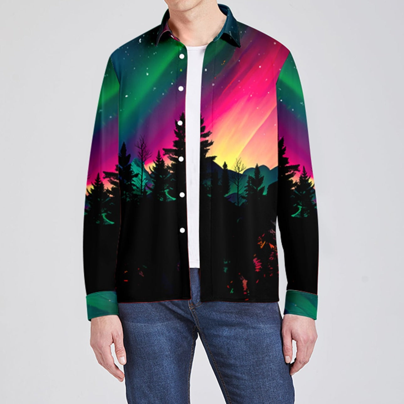 Aurora Medicine Animal 4 Men's Long Sleeve Dress Shirt