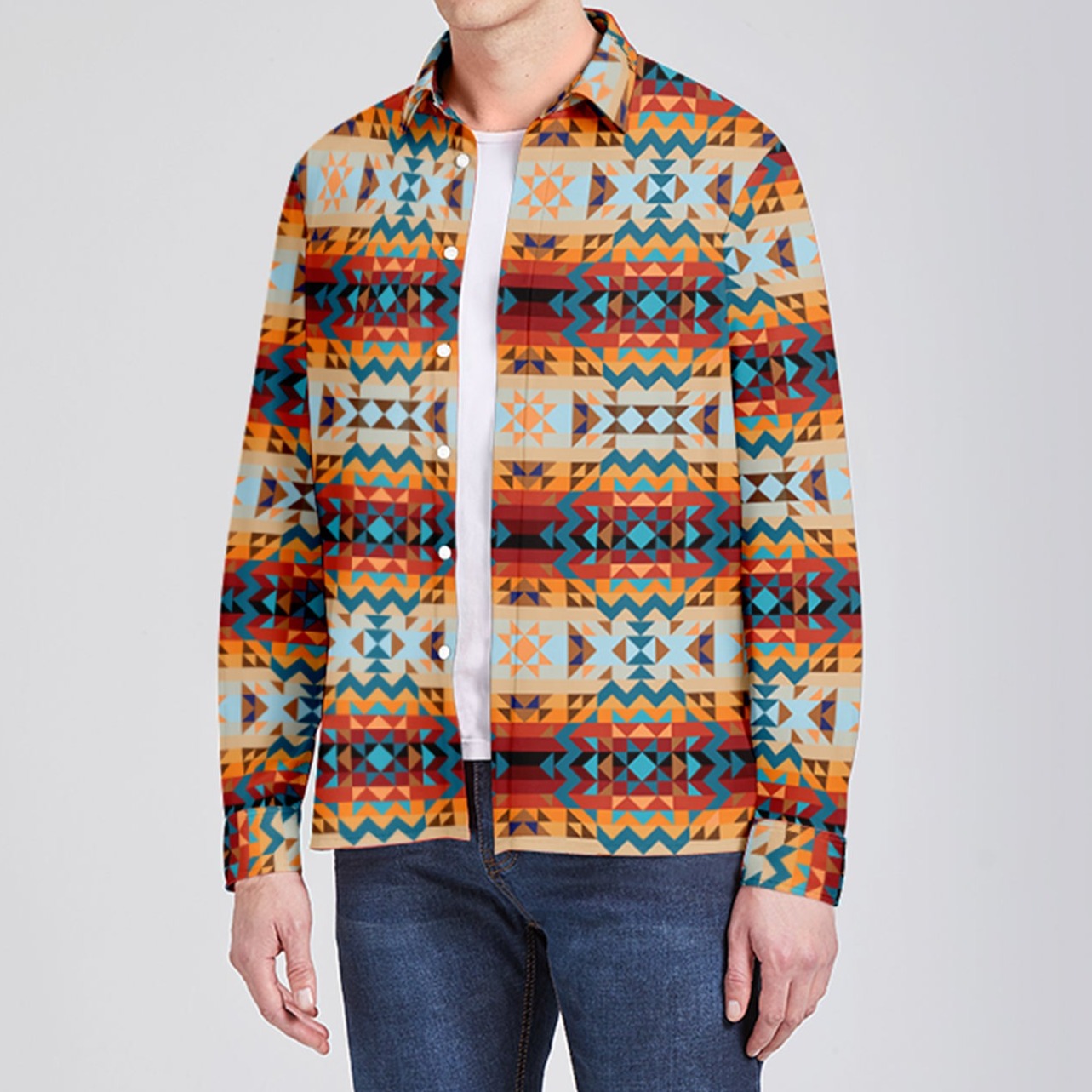 Dark Sandway Men's Long Sleeve Dress Shirt