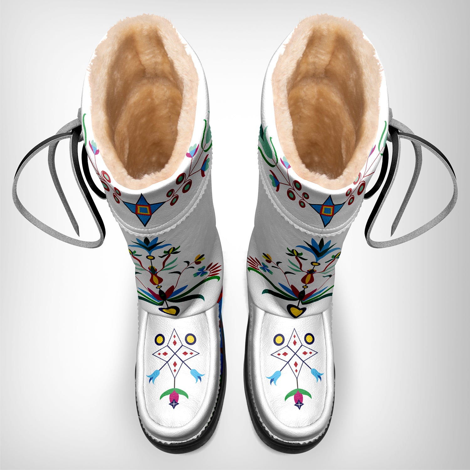 New Age Quill People Real White Leather MocLux