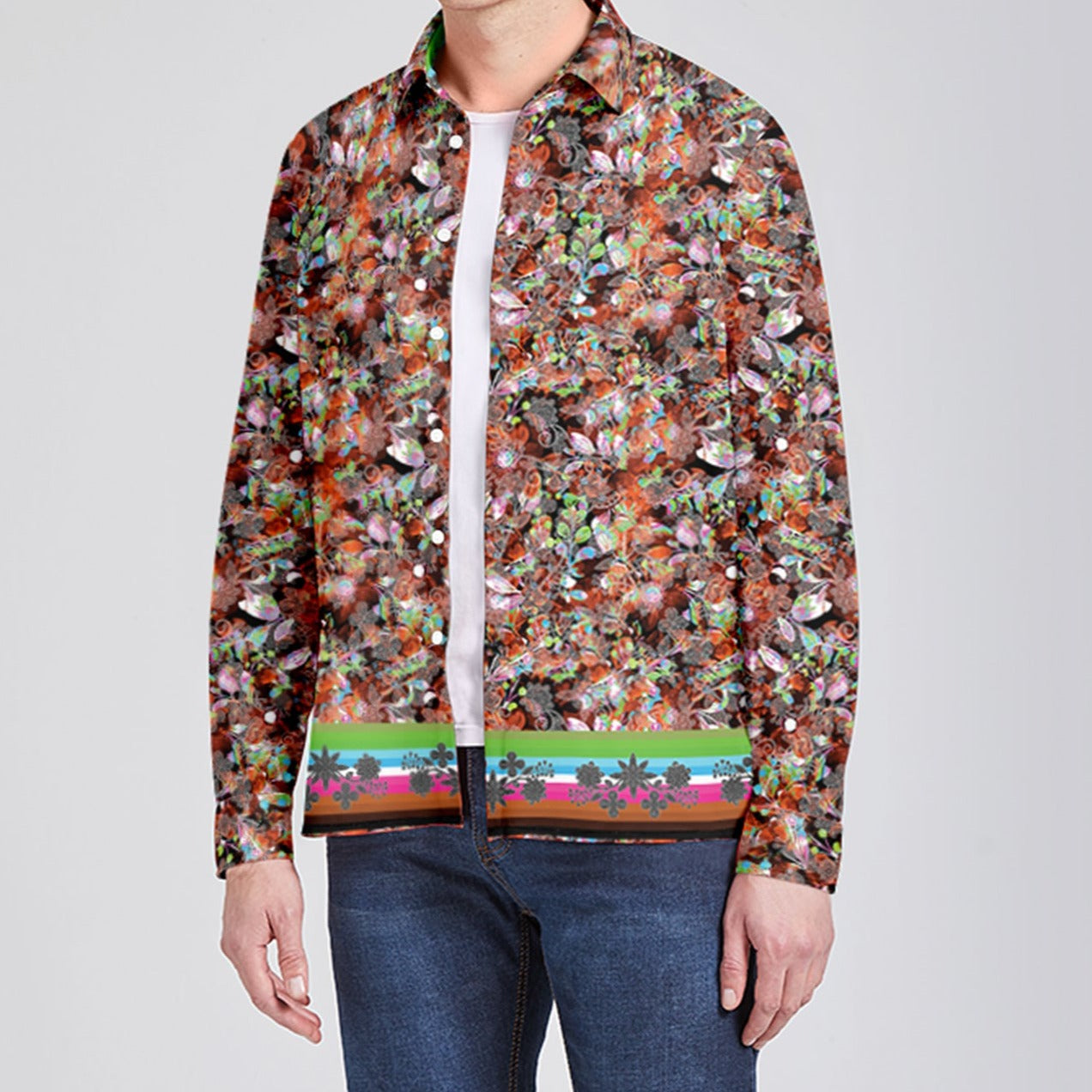 Culture in Nature Orange Men's Long Sleeve Dress Shirt