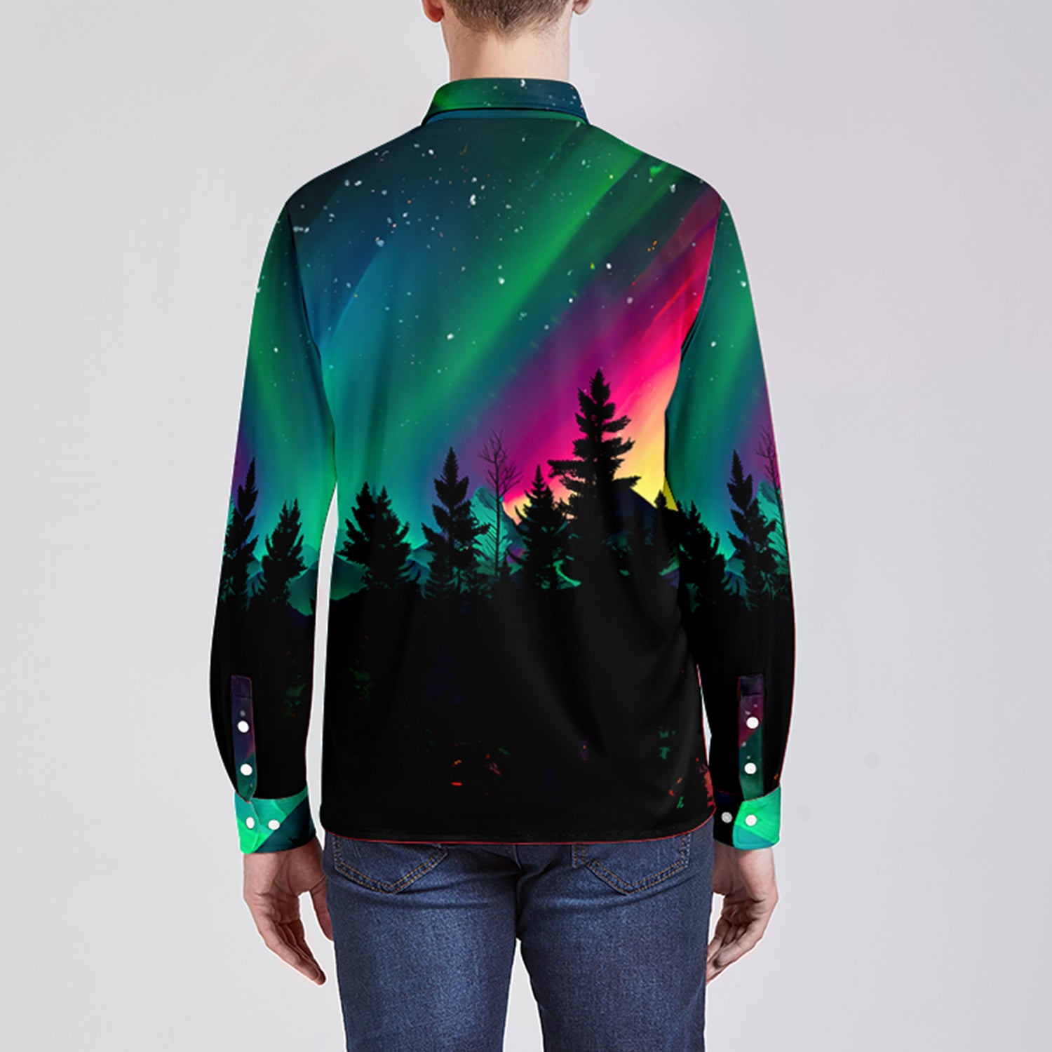 Aurora Medicine Animal 4 Men's Long Sleeve Dress Shirt