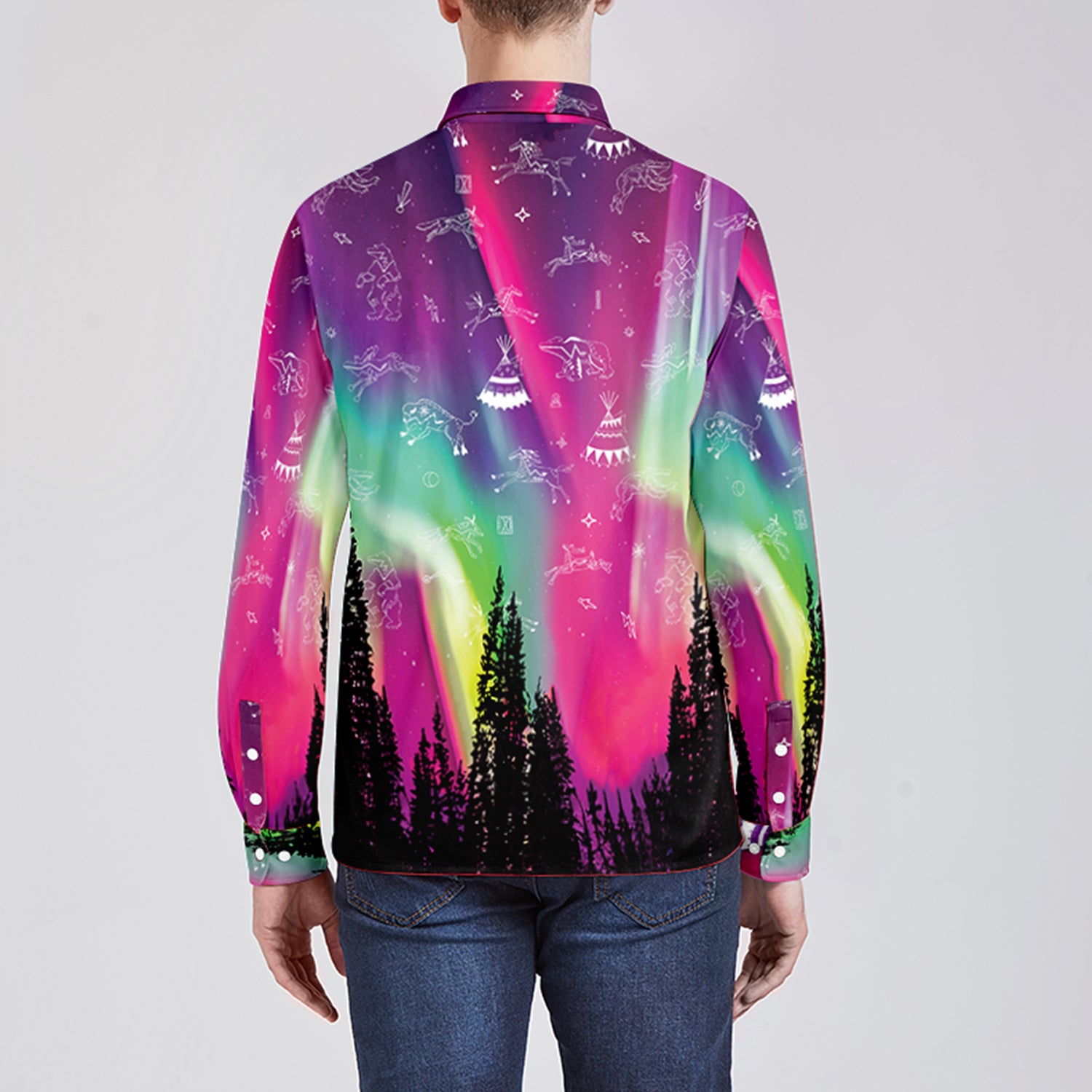 Aurora Medicine Animals 3 Men's Long Sleeve Dress Shirt