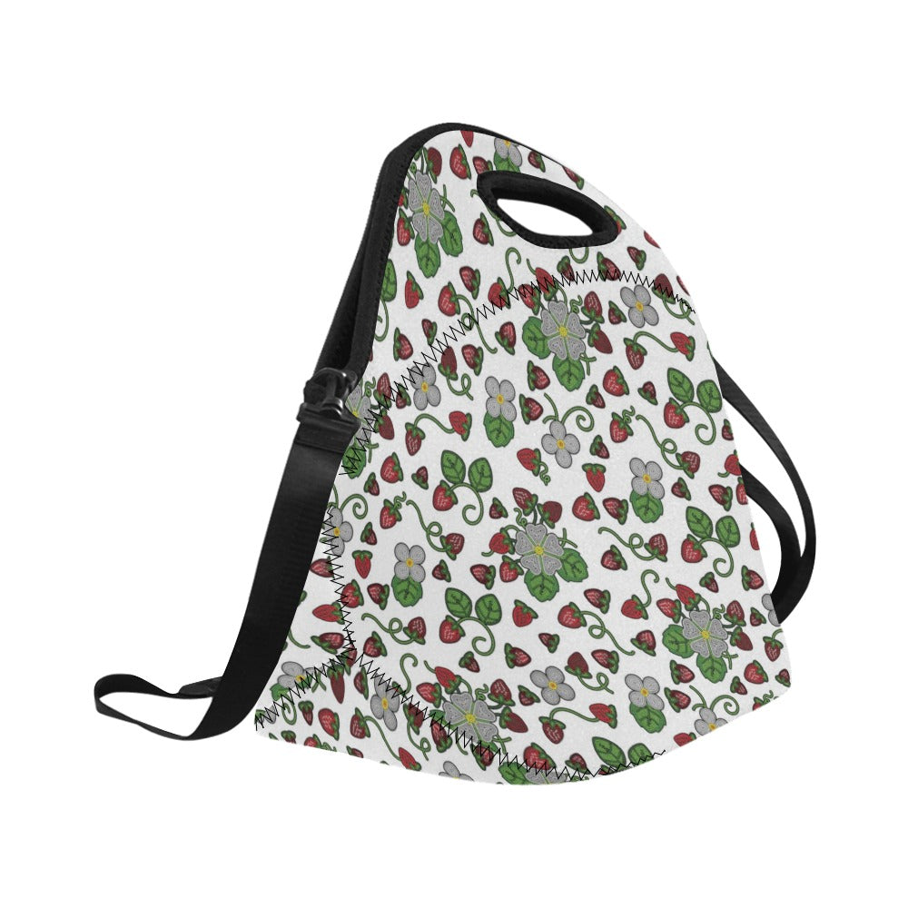 Strawberry Dreams White Neoprene Lunch Bag/Large