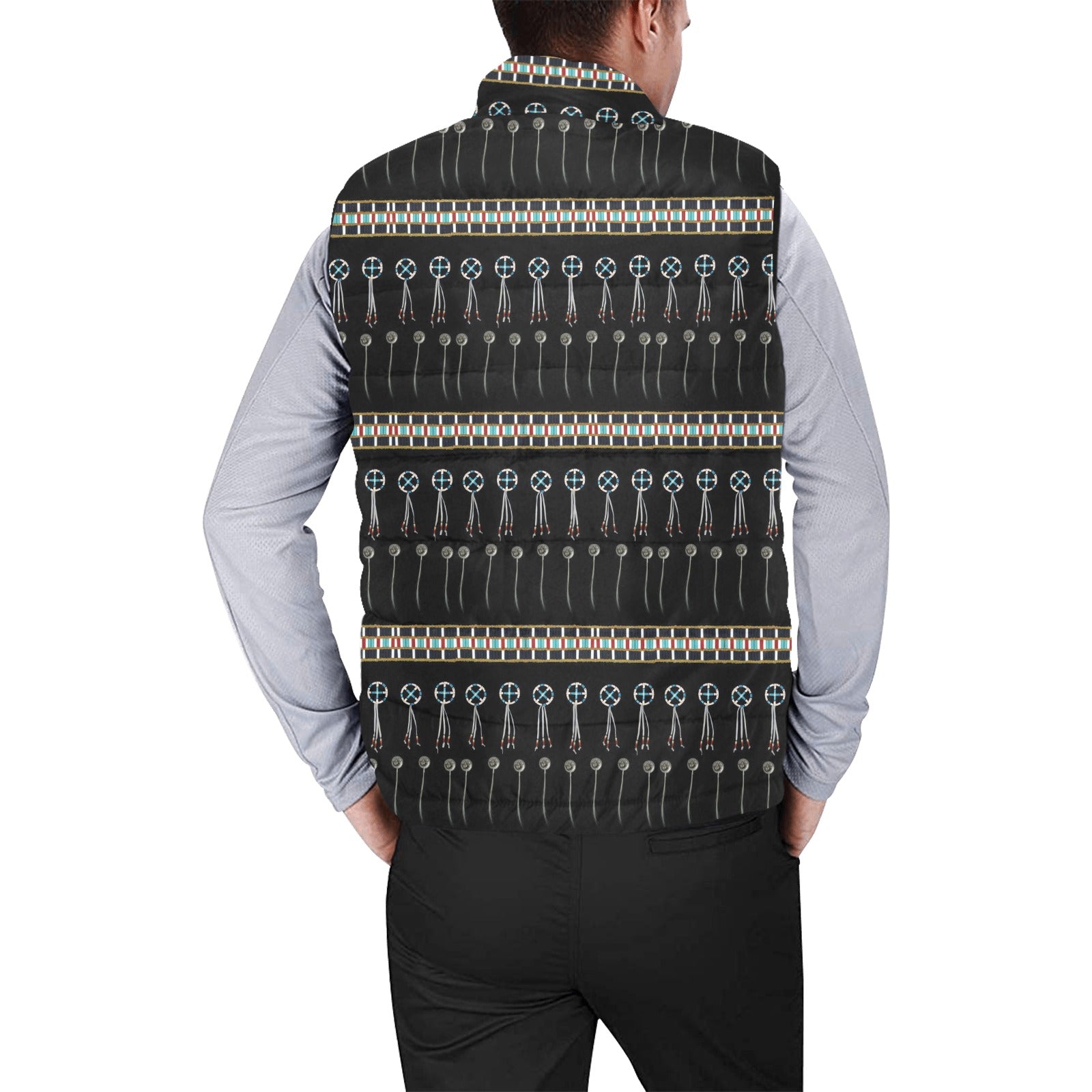 Beaded Bracelet Men's Padded Vest Jacket