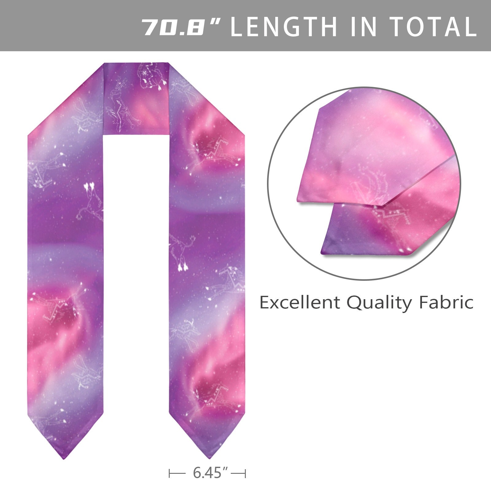 Animal Ancestors 7 Aurora Gases Pink and Purple Graduation Stole