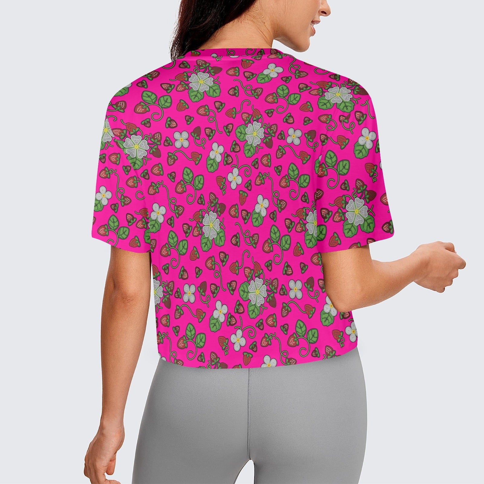 Strawberry Dreams Blush Women's Cropped T-shirt
