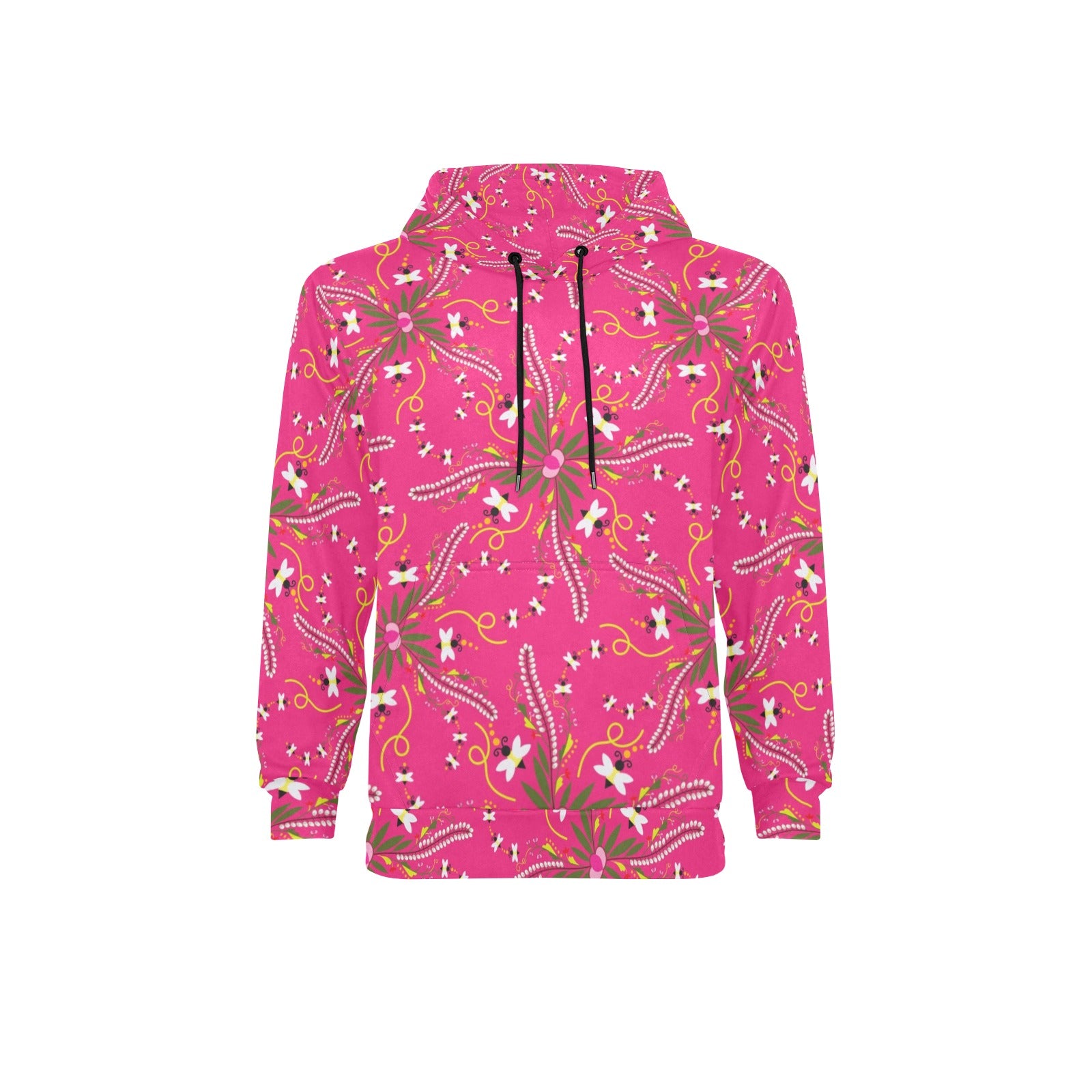 Willow Bee Bubblegum Men's Long Sleeve Fleece Hoodie