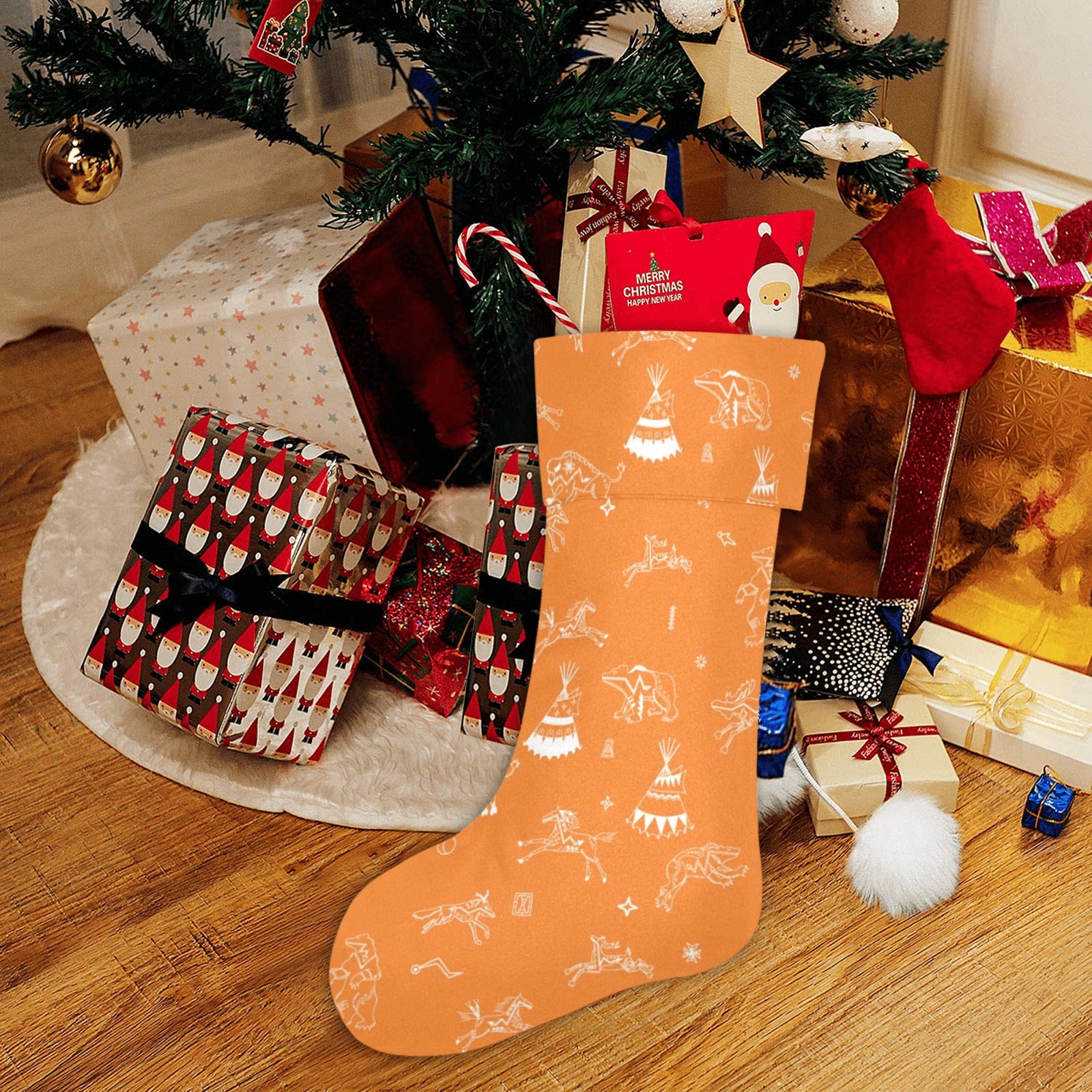 Ledger Dabbles Orange Christmas Stocking