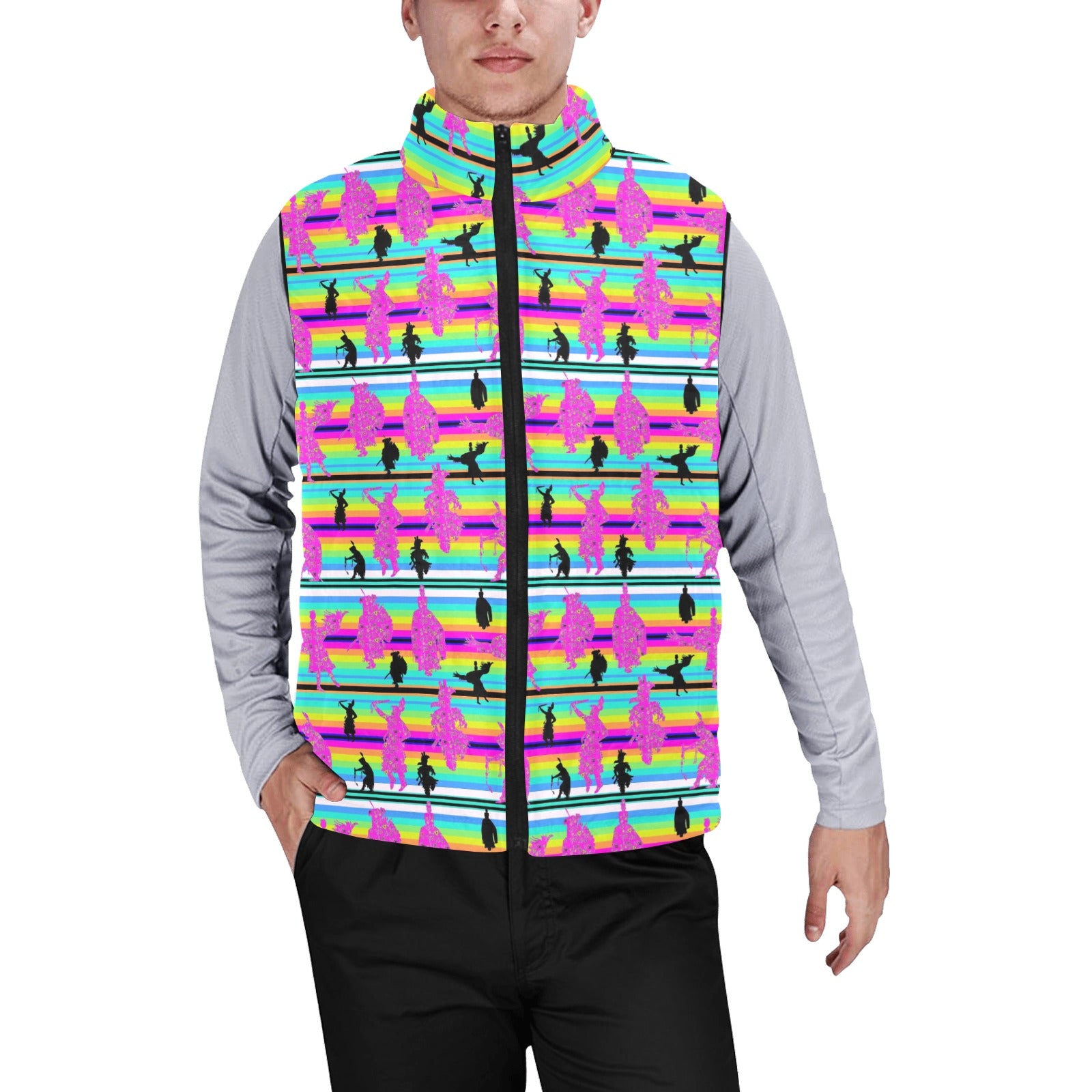 Dancers Sunset Contest Men's Padded Vest Jacket