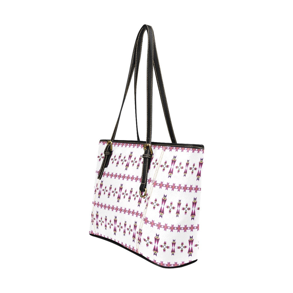 Four Directions Lodge Flurry Leather Tote Bag/Large