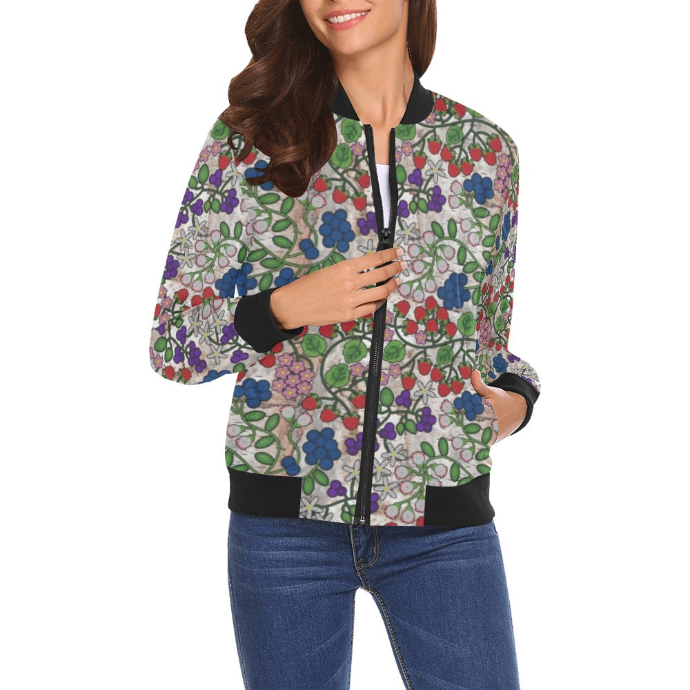 Takwakin Harvest Br Bark All Over Print Bomber Jacket for Women