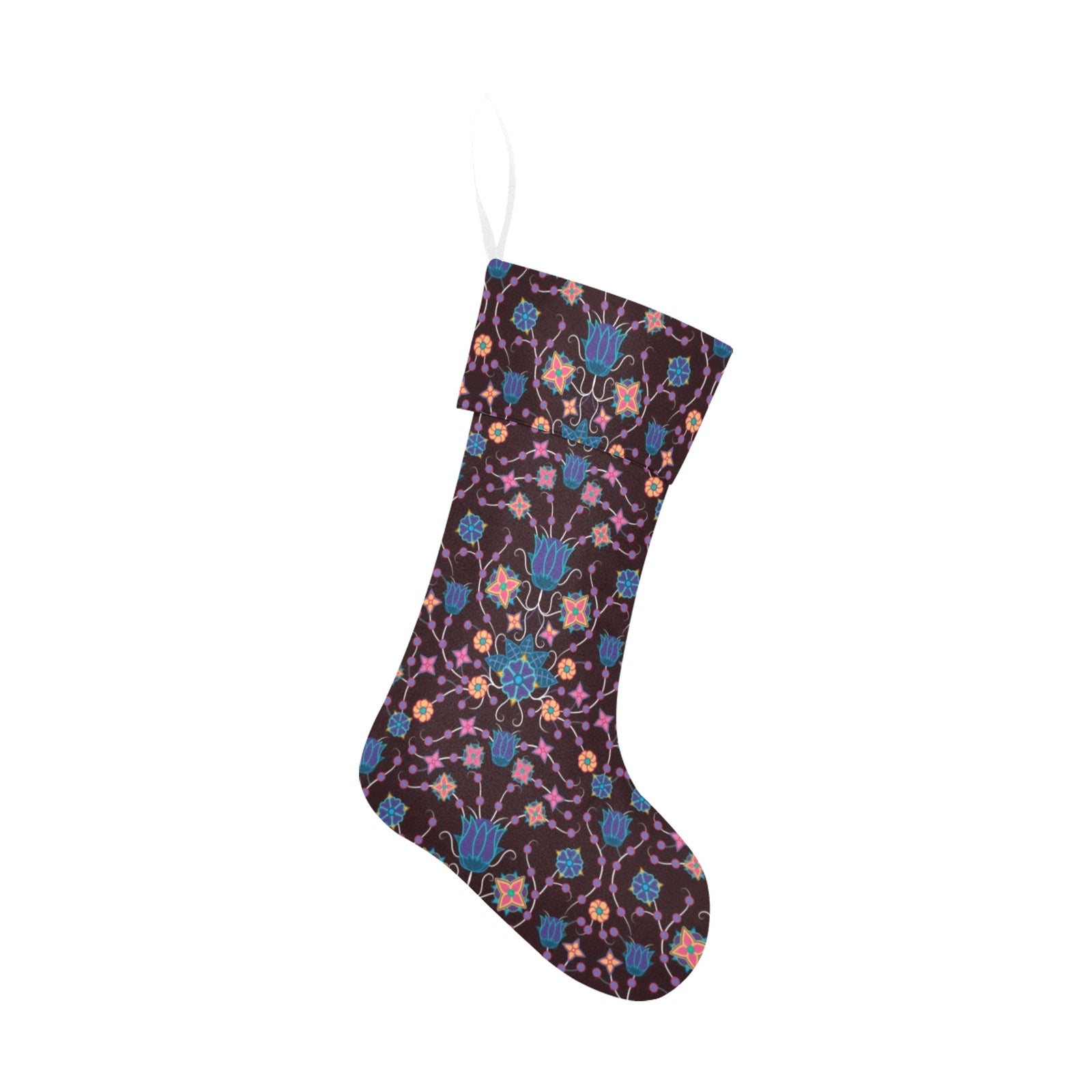 Floral Damask Purple Christmas Stocking