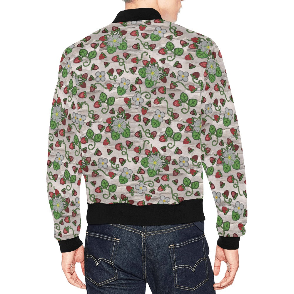 Strawberry Dreams Bright Birch All Over Print Bomber Jacket for Men